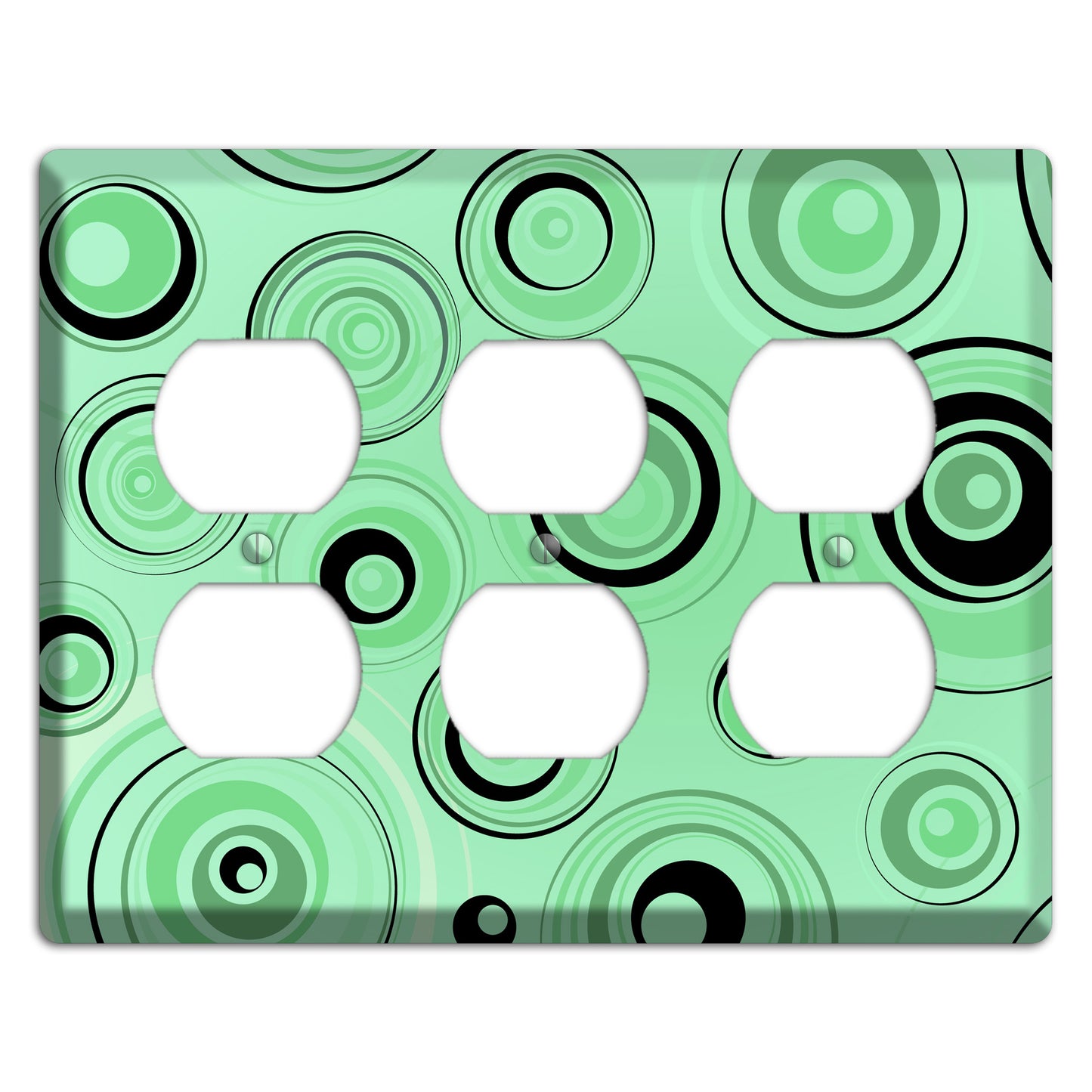 Mint Green Circles 3 Duplex Wallplate