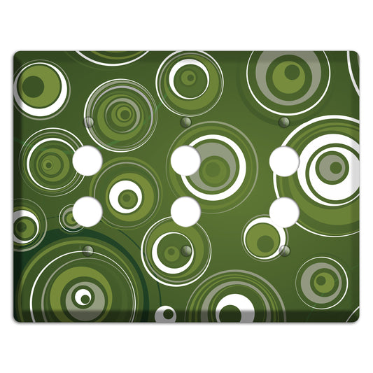 Green Circles 3 Pushbutton Wallplate