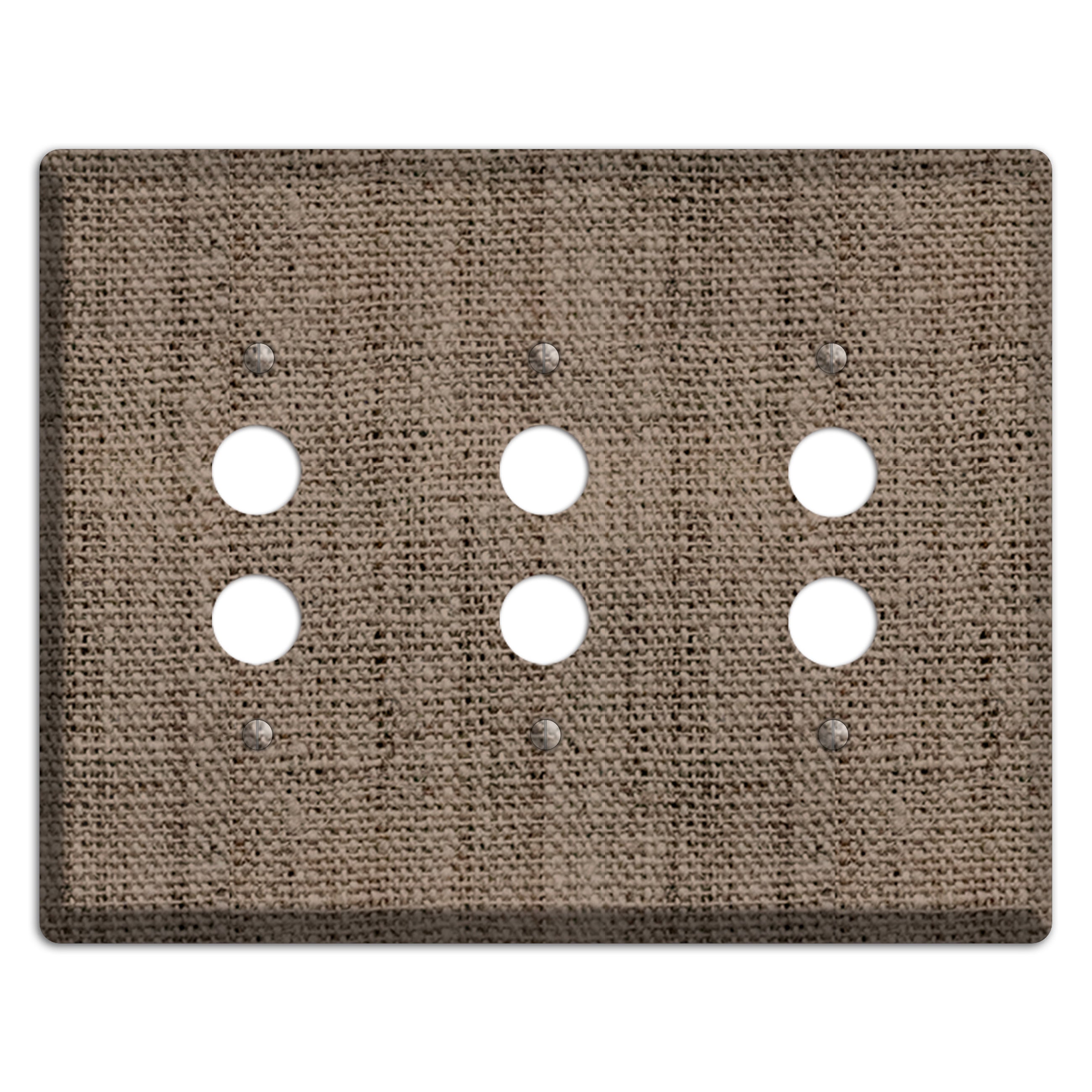 Coffee Burlap 3 Pushbutton Wallplate
