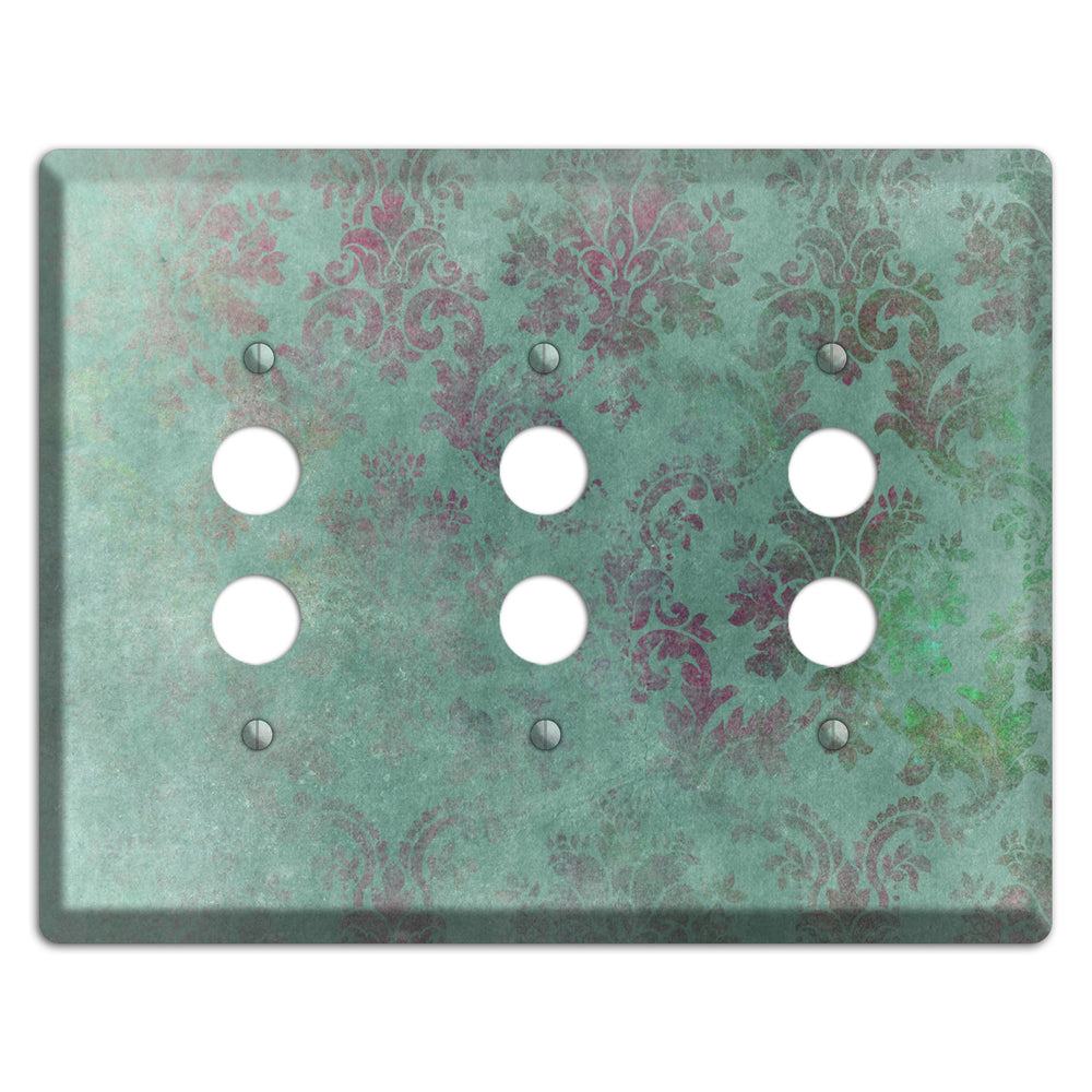 Corduroy Whimsical Damask 3 Pushbutton Wallplate