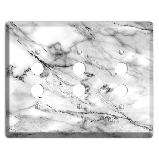 Black and White marble 3 Pushbutton Wallplate
