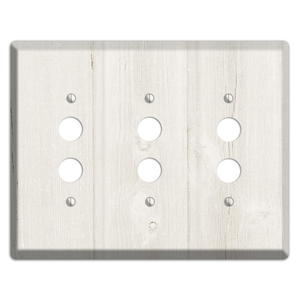 Spring Wood Antique 3 Pushbutton Wallplate
