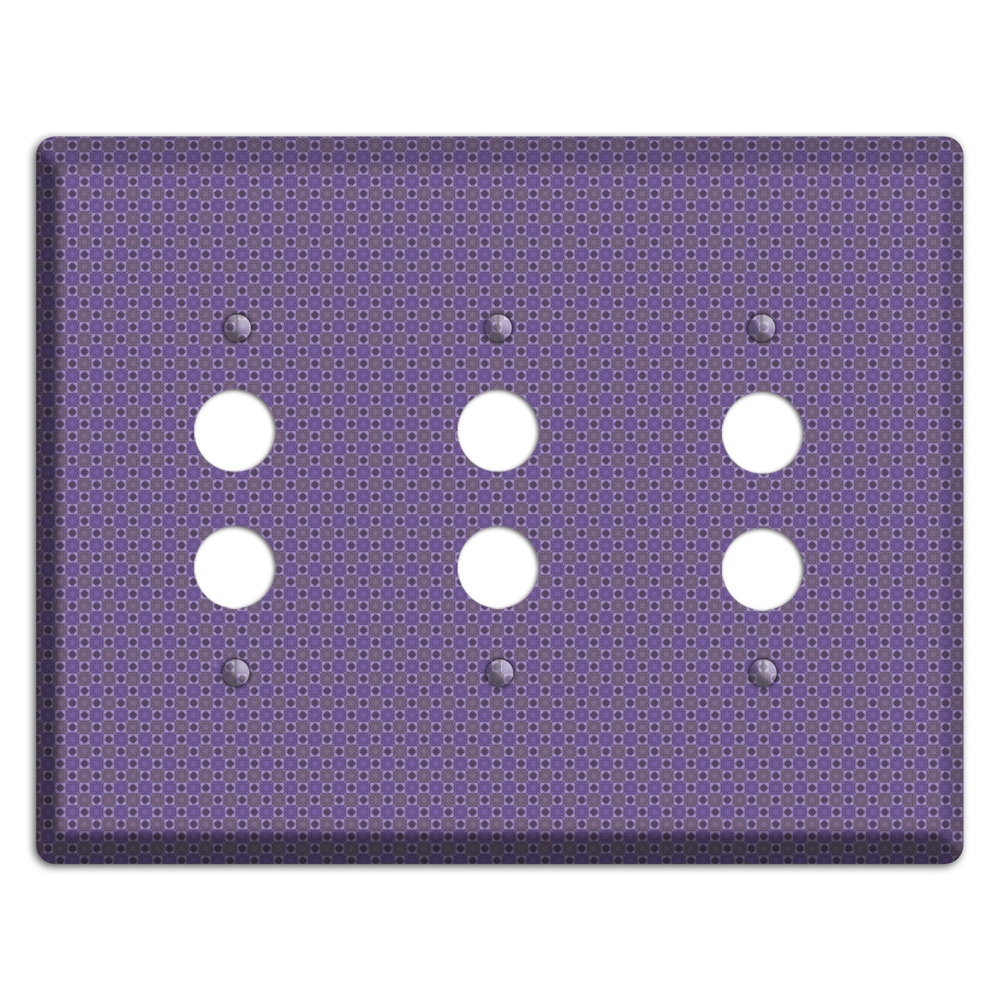 Multi Purple Tiled 3 Pushbutton Wallplate