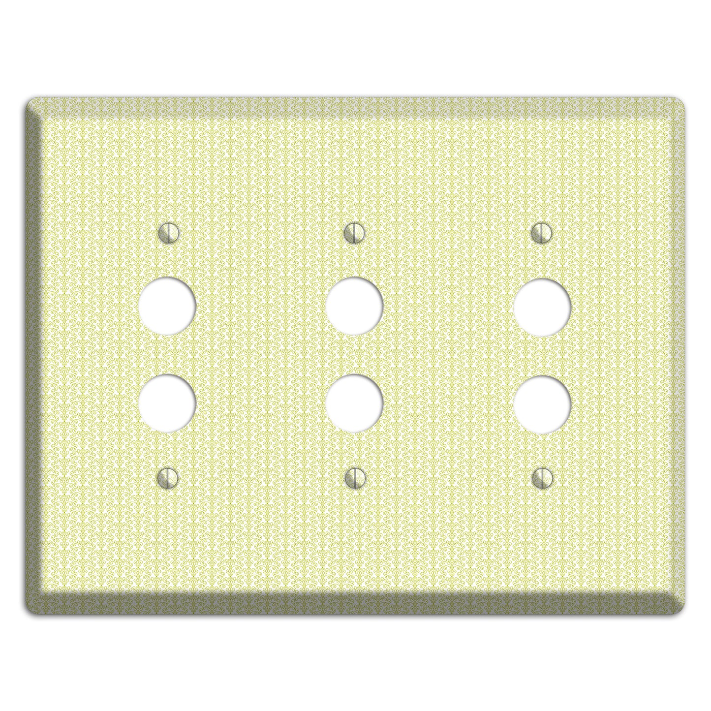 Olive Tiny Toile Half Drop 3 Pushbutton Wallplate