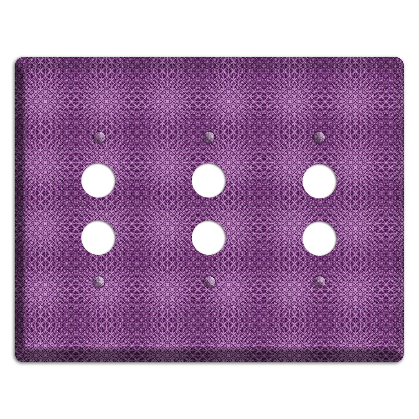 Multi Purple Foulard 3 Pushbutton Wallplate