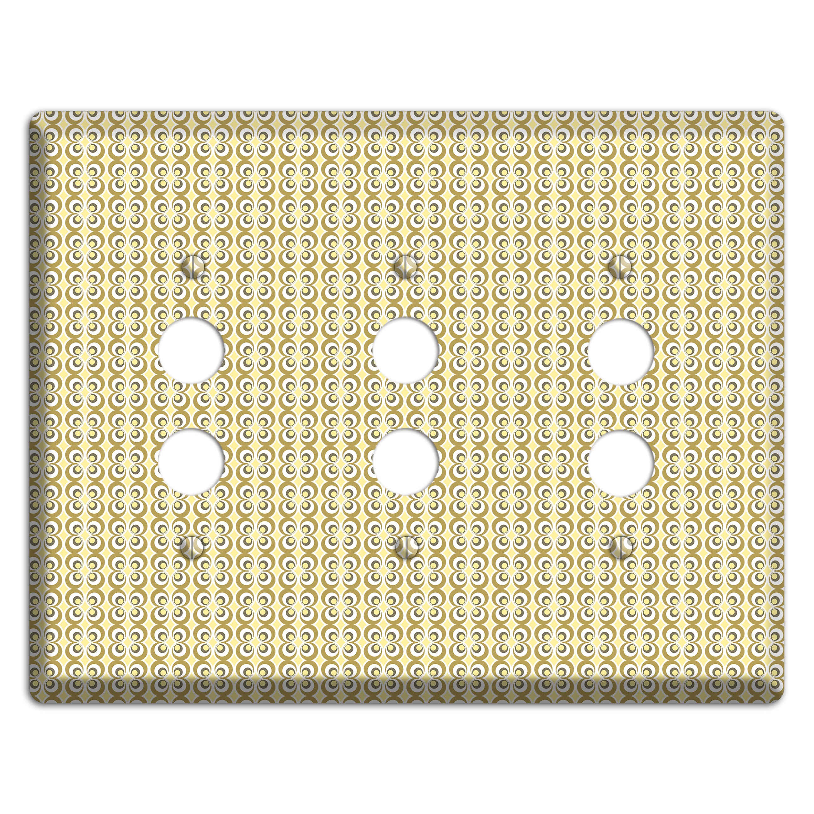 Yellow Offset Bullseye 3 Pushbutton Wallplate