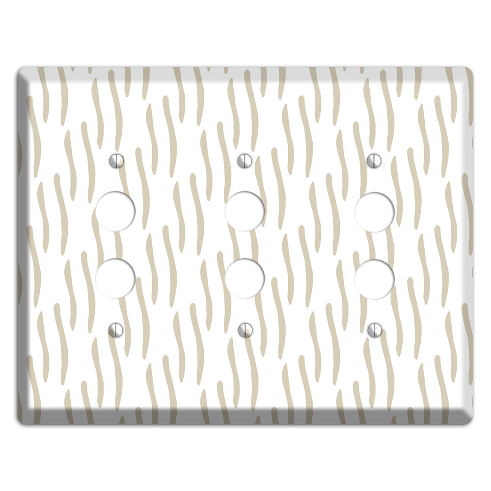Simple Scandanavian Style J 3 Pushbutton Wallplate