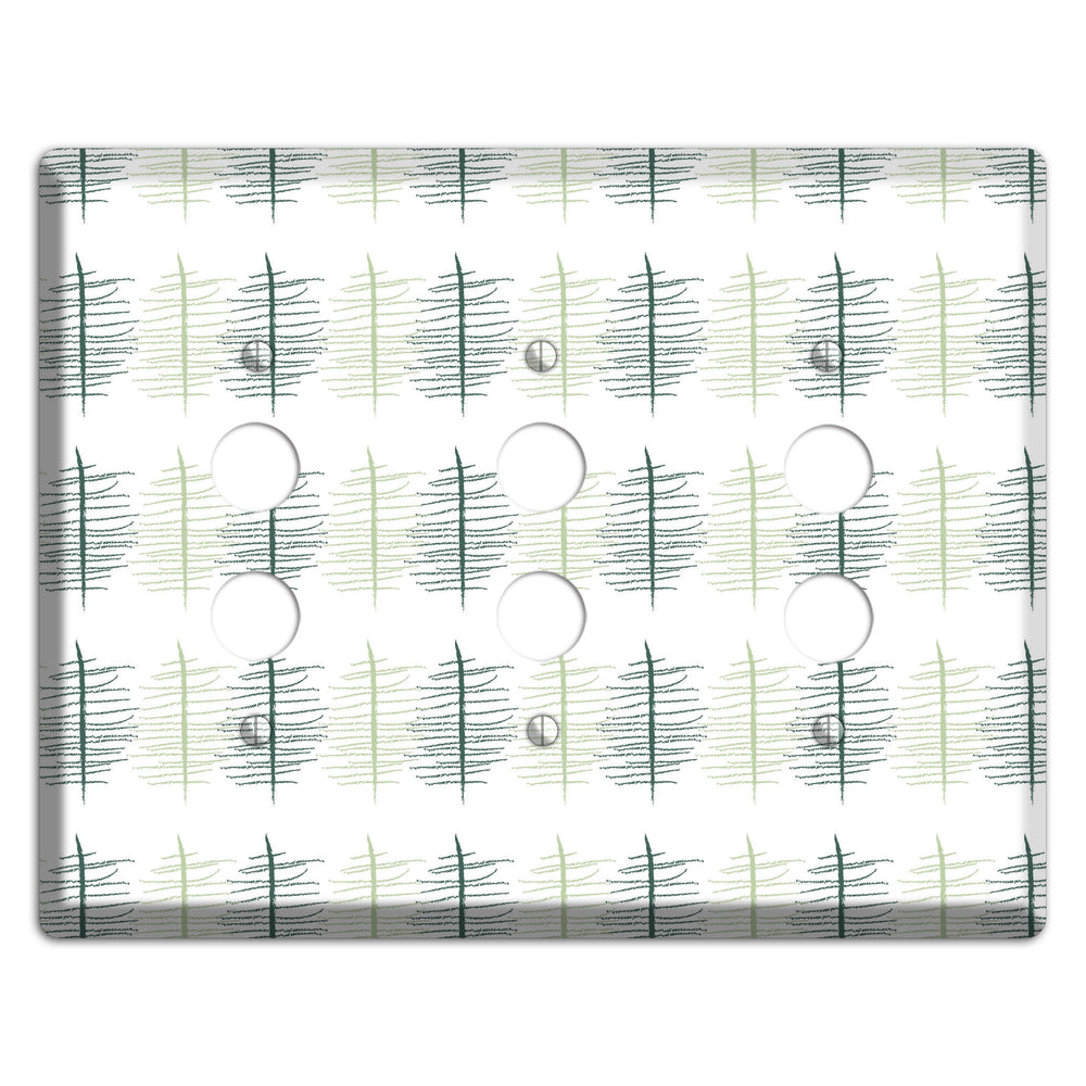 Leaves Style B 3 Pushbutton Wallplate