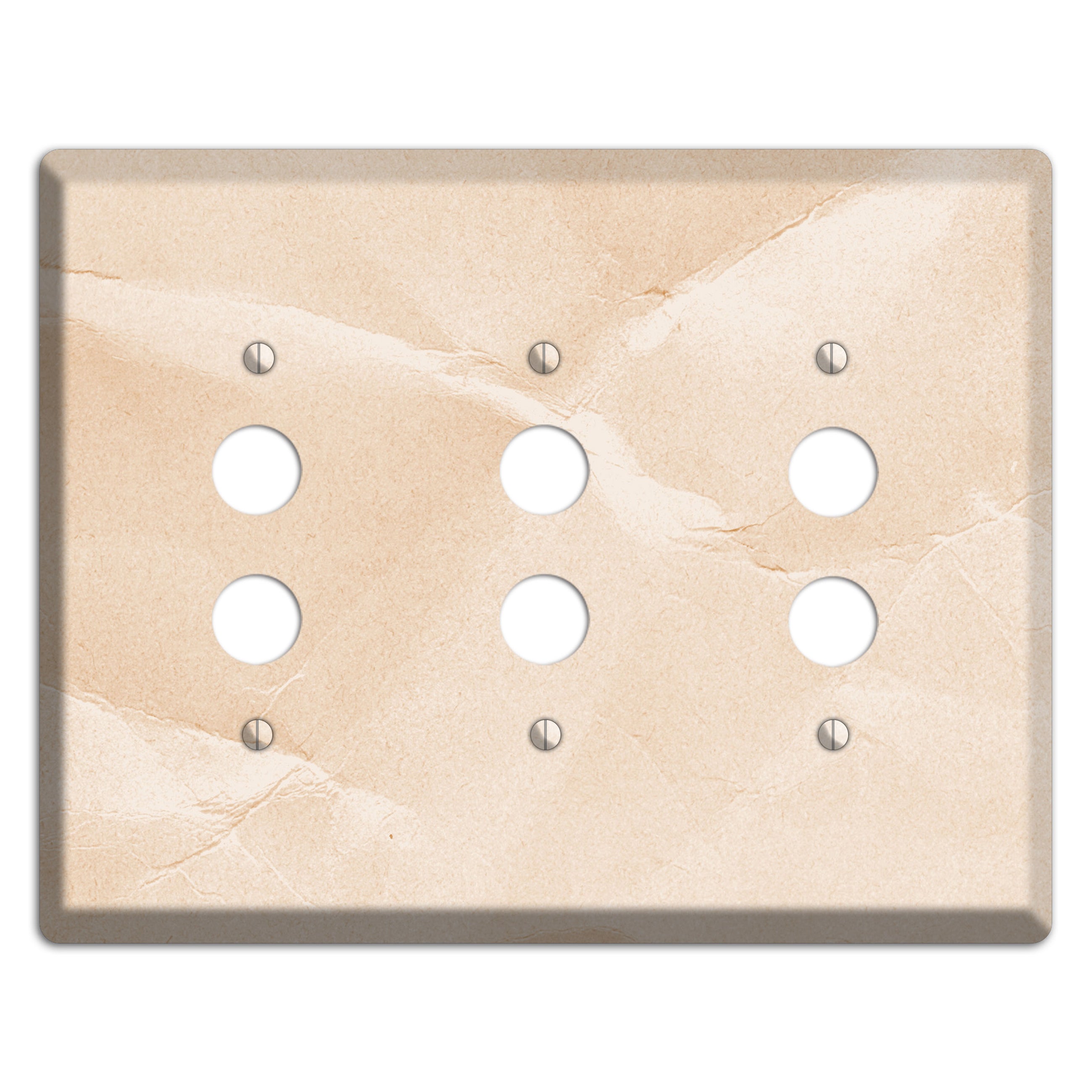 Almond Neutral Texture 3 Pushbutton Wallplate