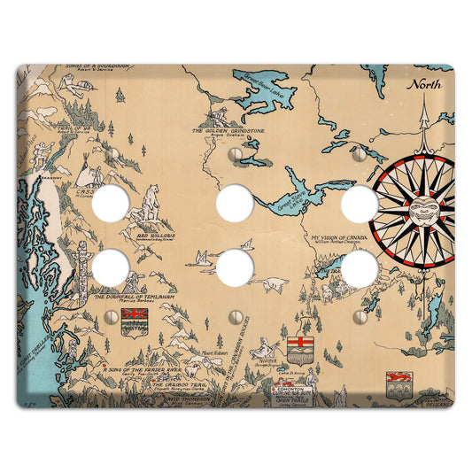Map of Canada 3 Pushbutton Wallplate