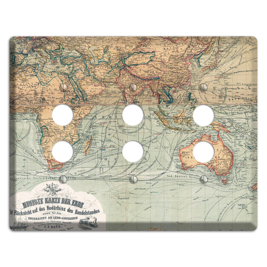 Map of Africa 3 Pushbutton Wallplate