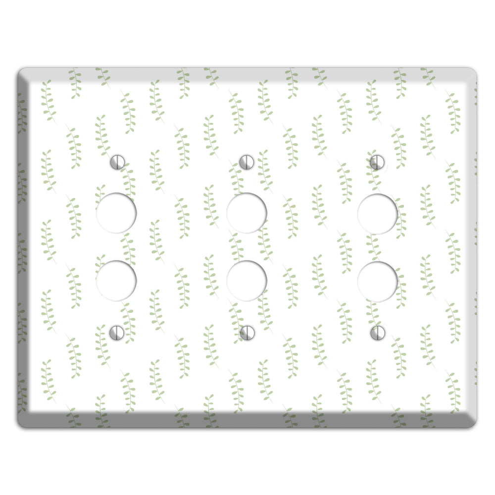Leaves Style AA 3 Pushbutton Wallplate