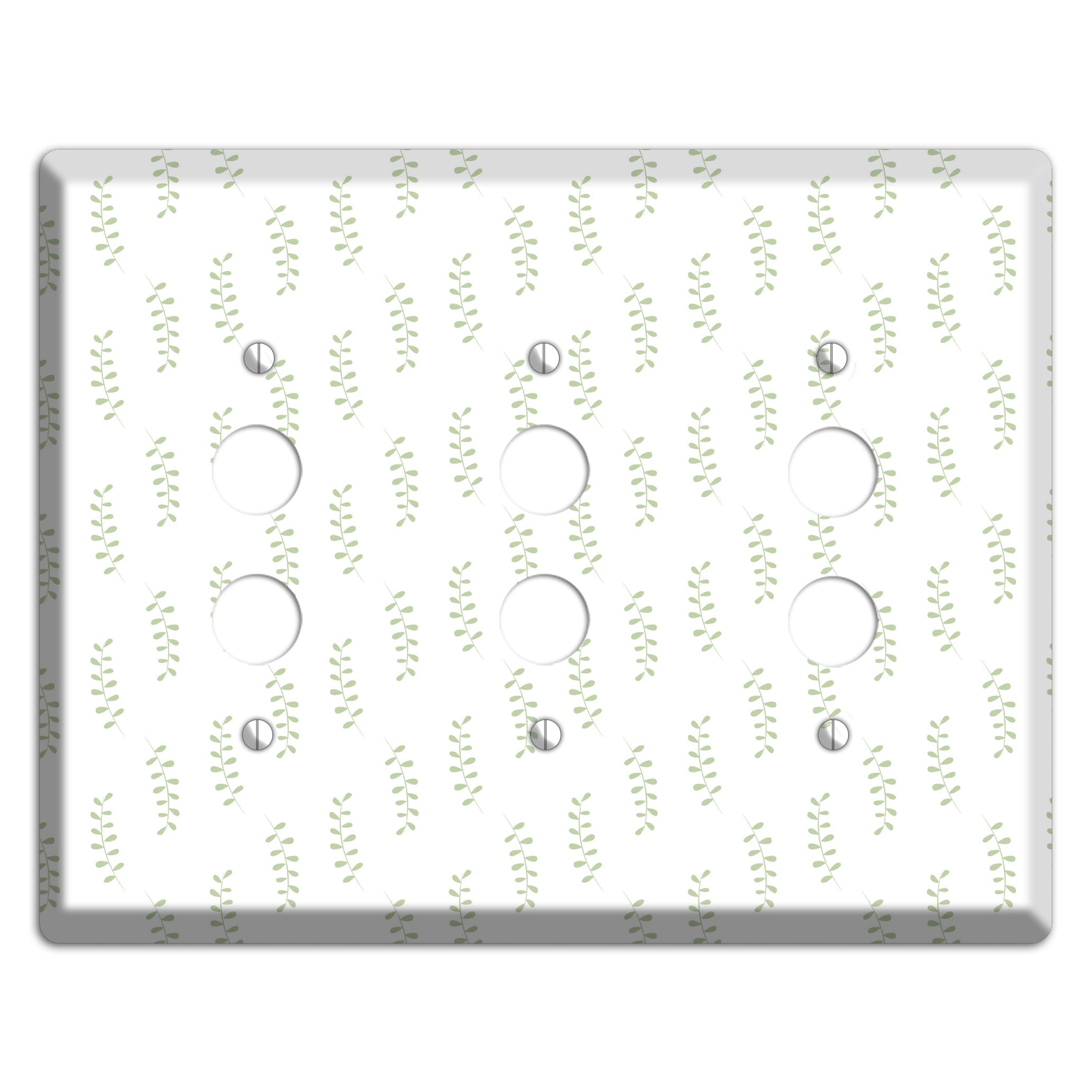 Leaves Style AA 3 Pushbutton Wallplate