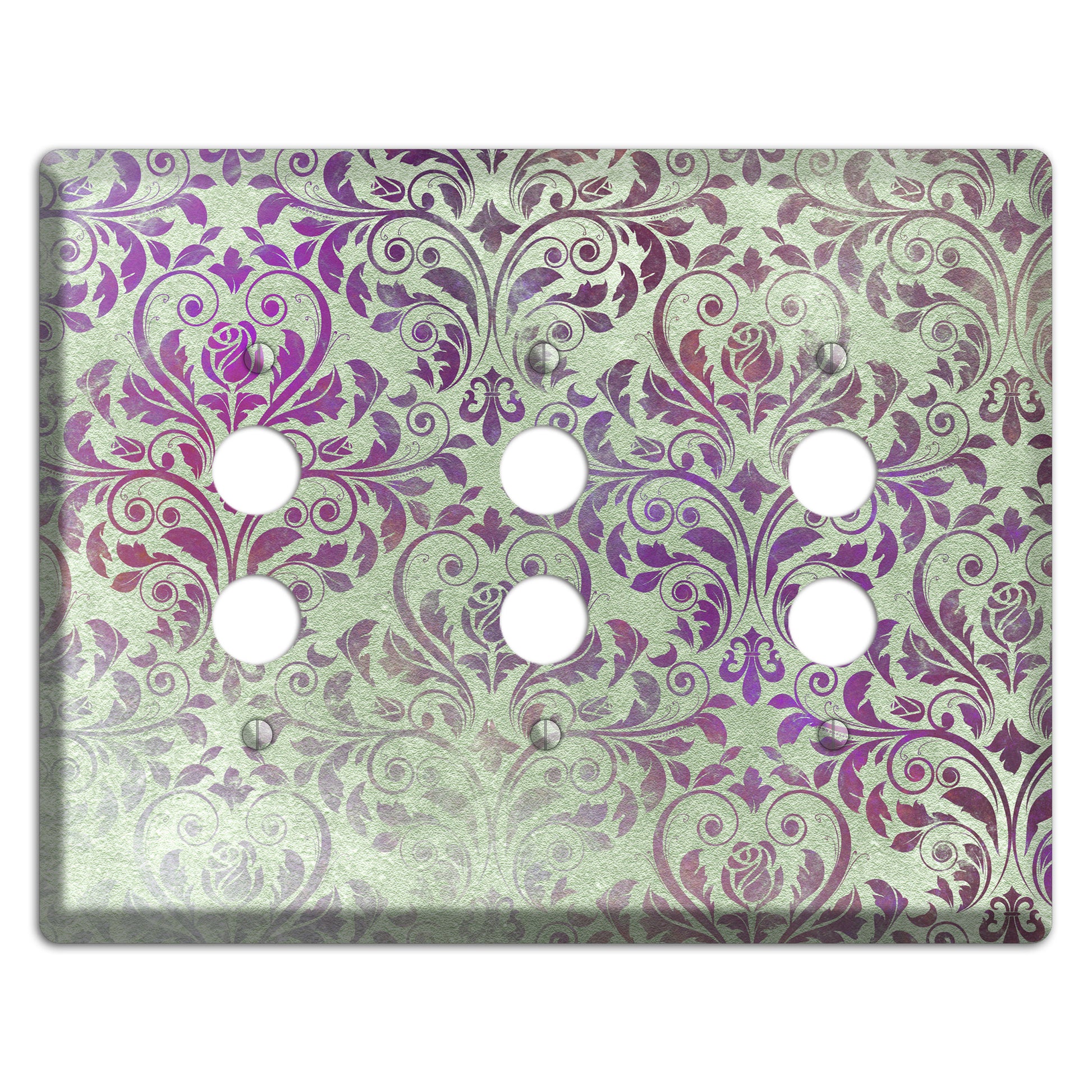 Venus Whimsical Damask 3 Pushbutton Wallplate