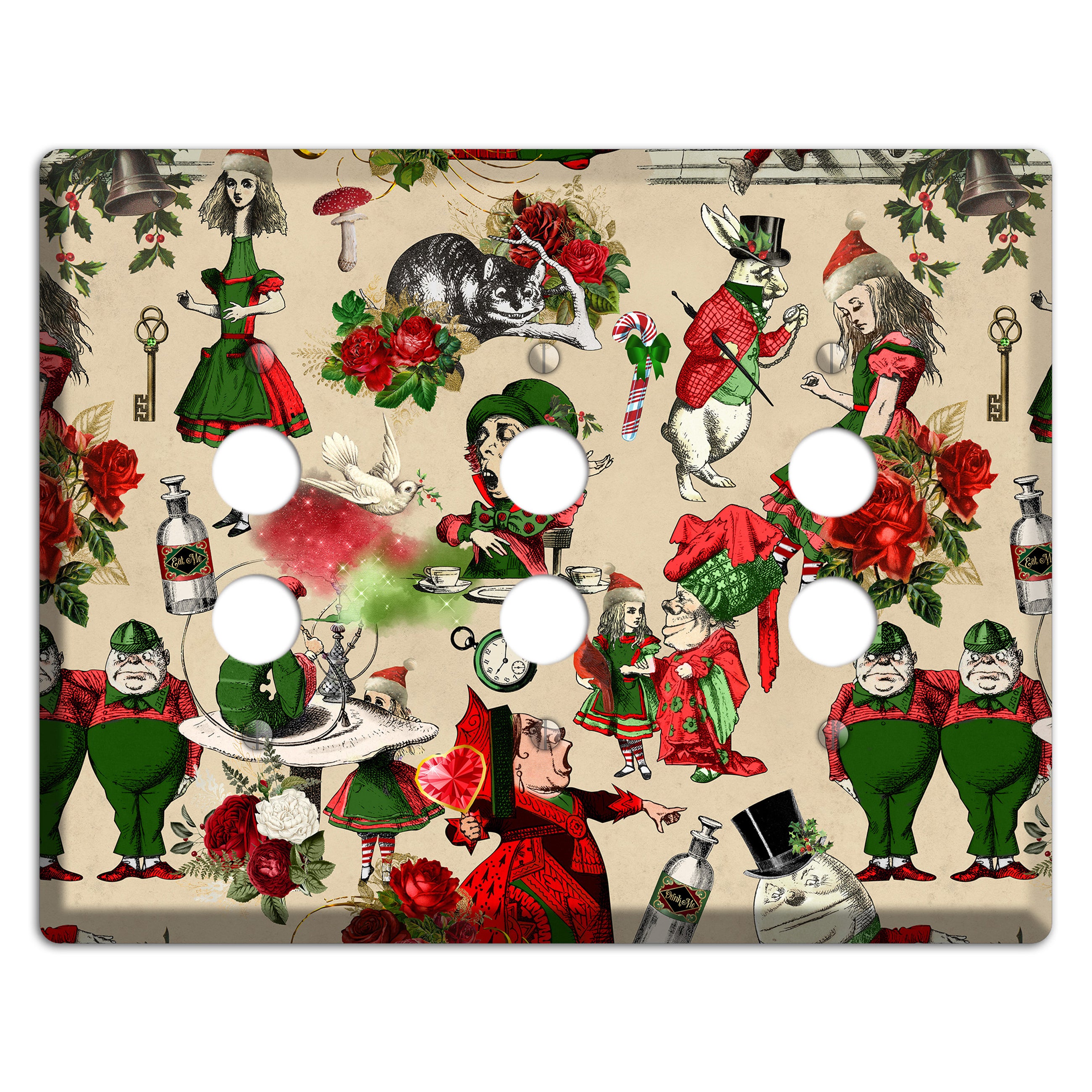 Holiday in Wonderland Characters 3 Pushbutton Wallplate