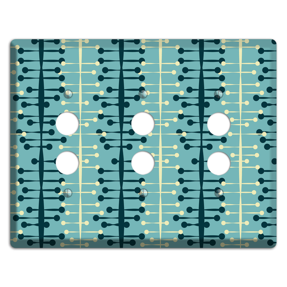 Mid Century Twist 3 Pushbutton Wallplate