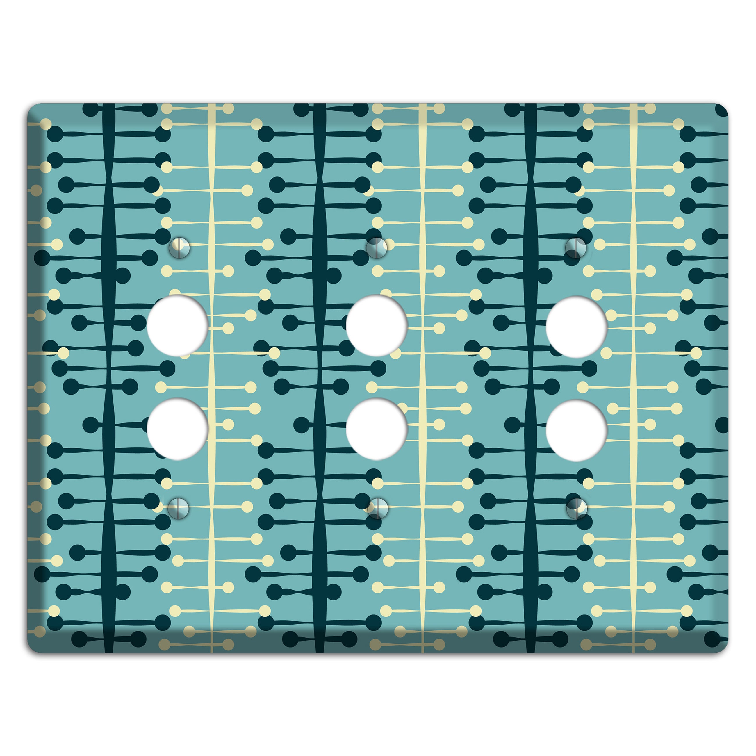 Mid Century Twist 3 Pushbutton Wallplate