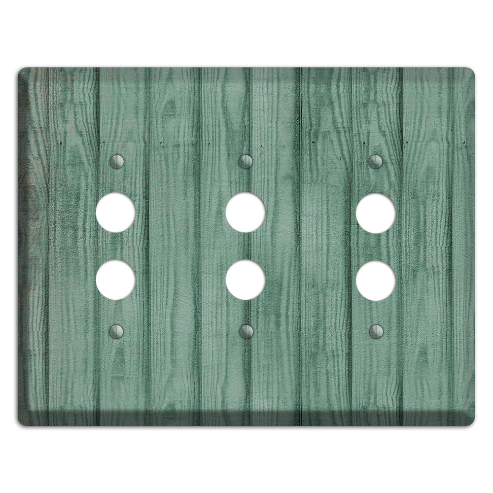 Laurel Weathered Wood 3 Pushbutton Wallplate