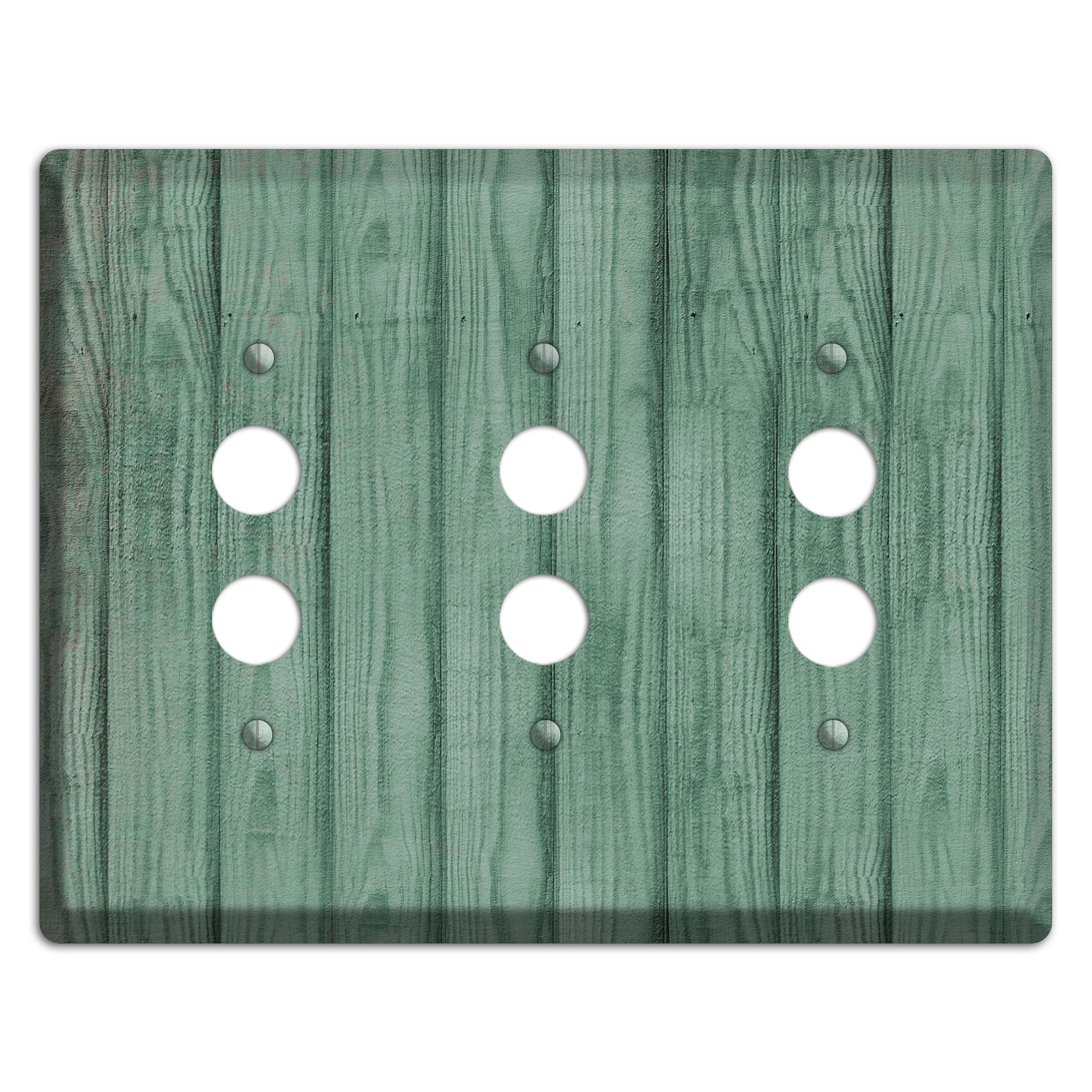 Laurel Weathered Wood 3 Pushbutton Wallplate