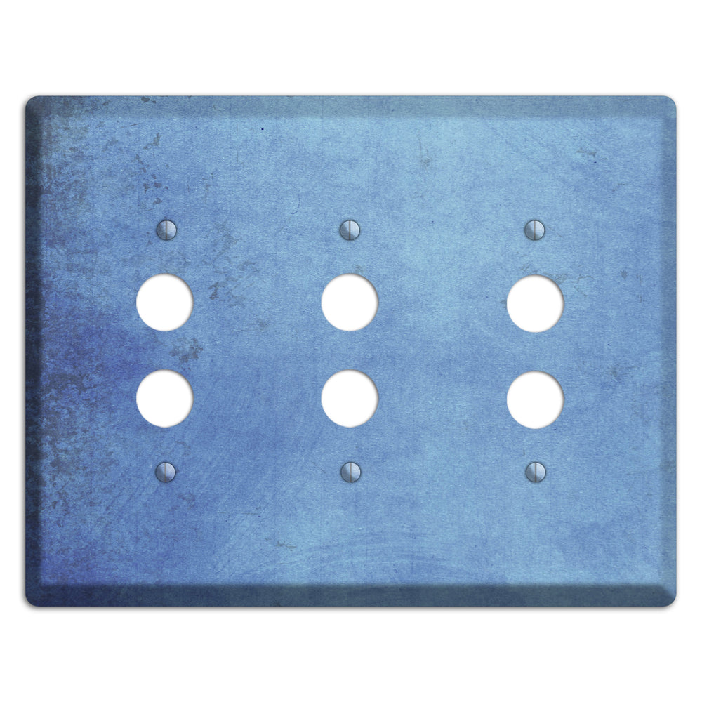 Polo Blue Vintage Grunge 3 Pushbutton Wallplate