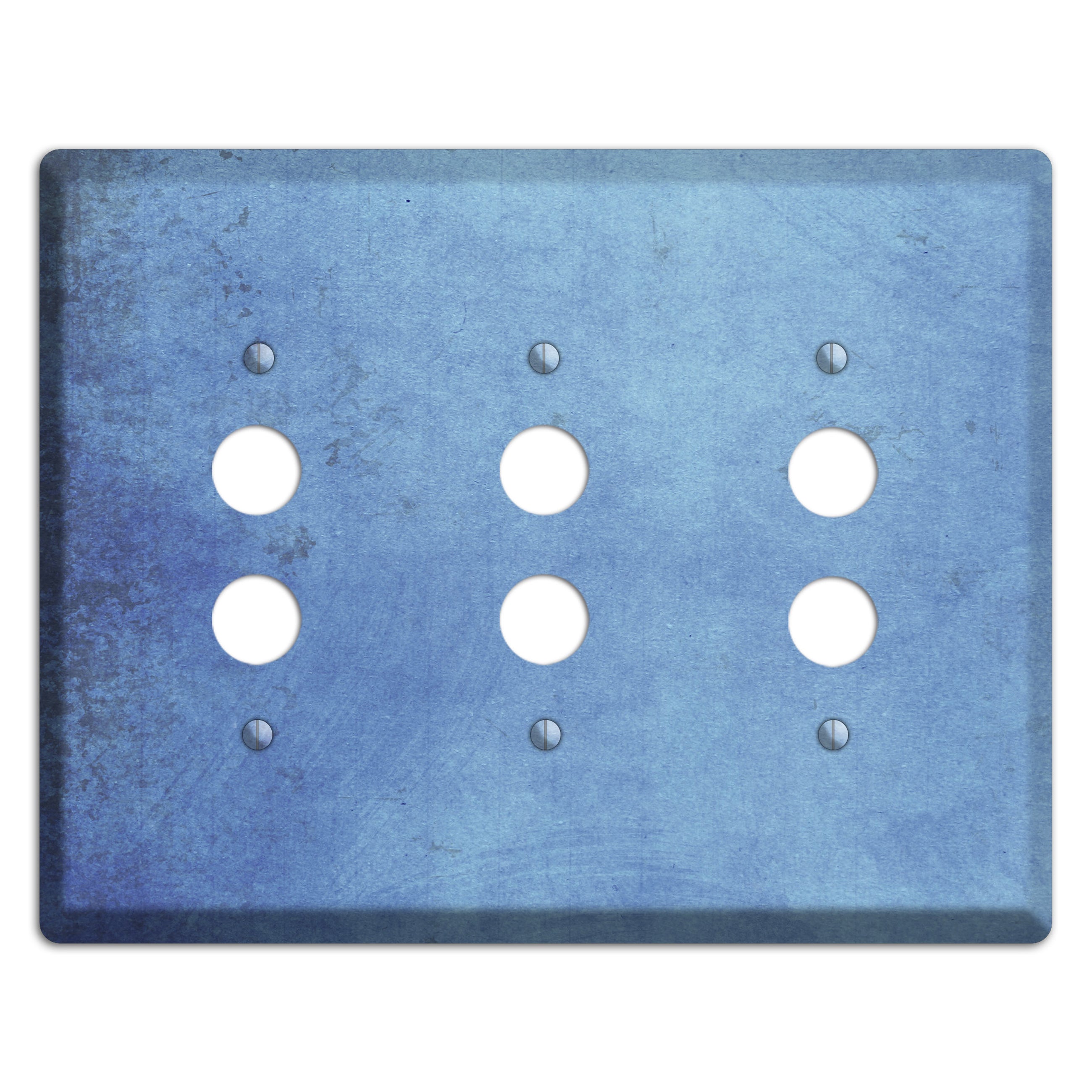 Polo Blue Vintage Grunge 3 Pushbutton Wallplate