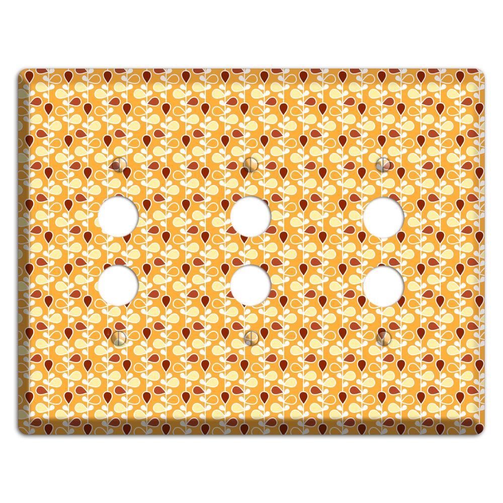 Yellow Teardrop Vine 3 Pushbutton Wallplate