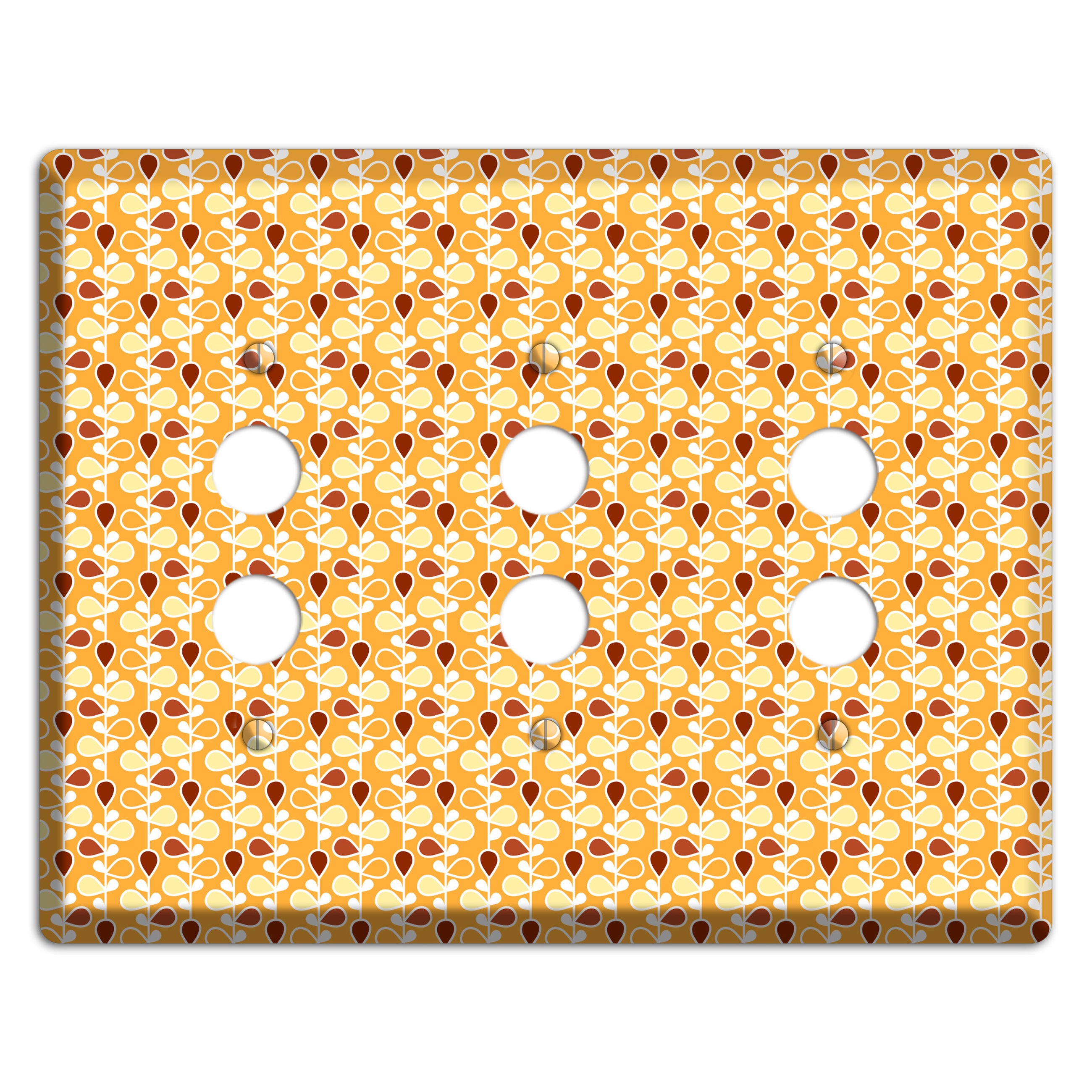 Yellow Teardrop Vine 3 Pushbutton Wallplate