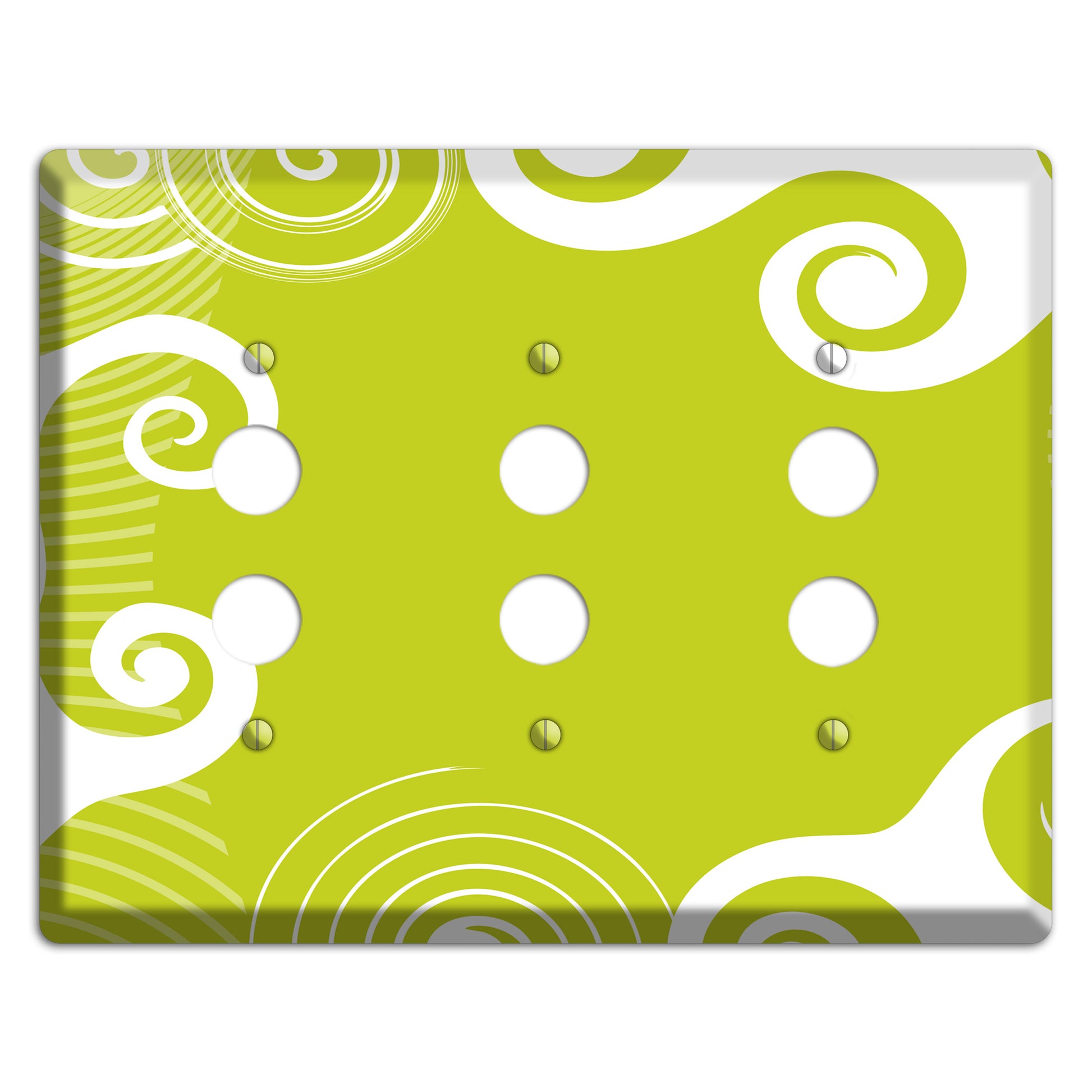 Abstract Green 3 Pushbutton Wallplate
