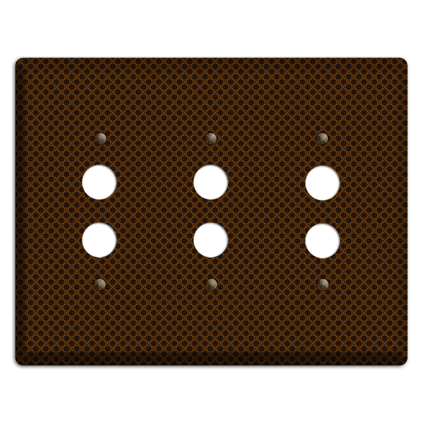 Brown Geometric 3 Pushbutton Wallplate