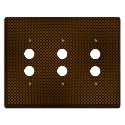 Brown Geometric 3 Pushbutton Wallplate