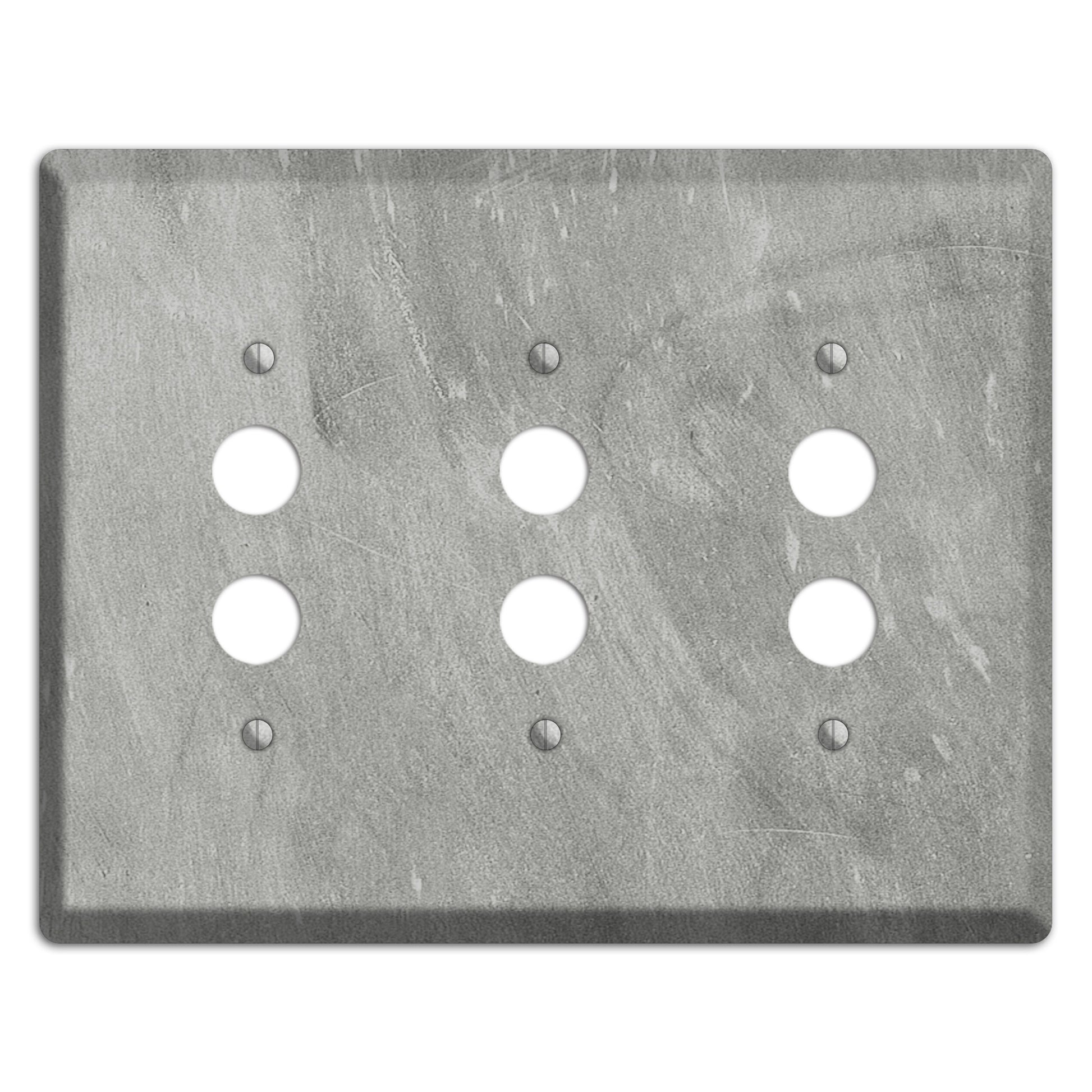Chalk Grey 3 Pushbutton Wallplate