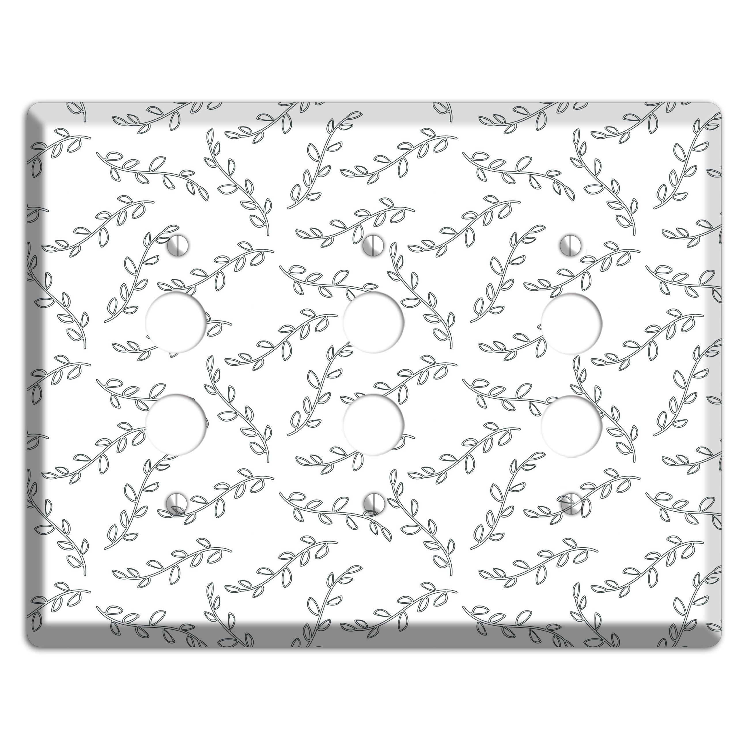 Leaves Style CC 3 Pushbutton Wallplate