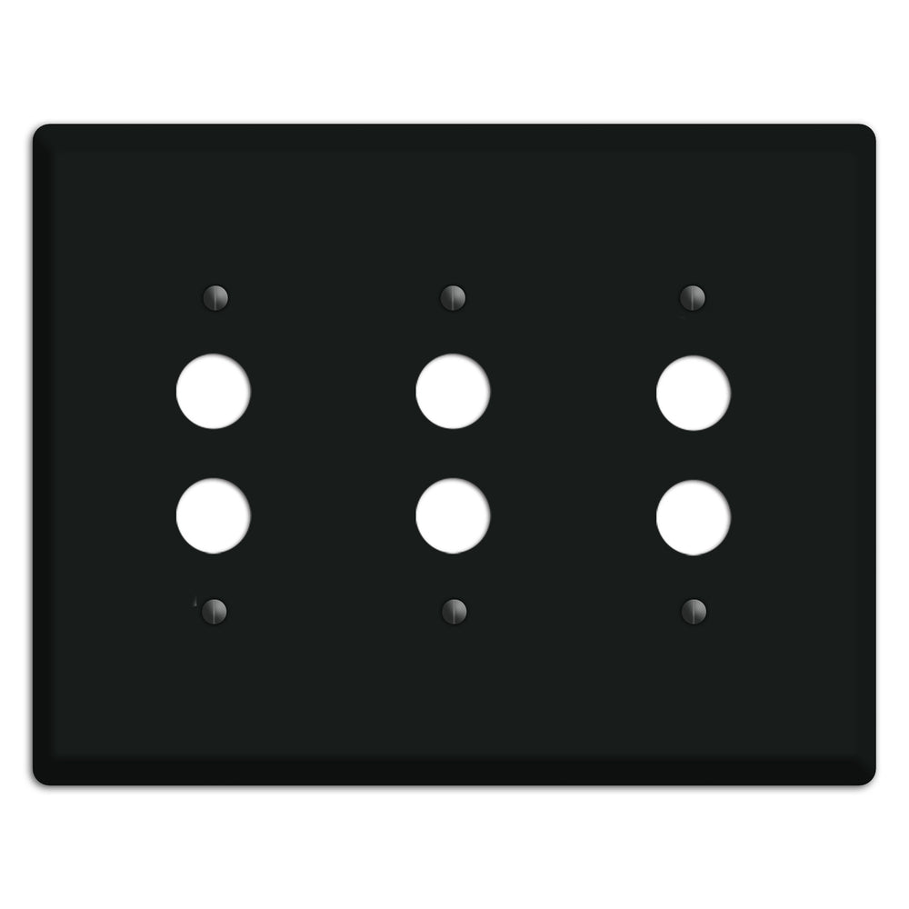 Baxter Matte Black Metal 3 Pushbutton Wallplate