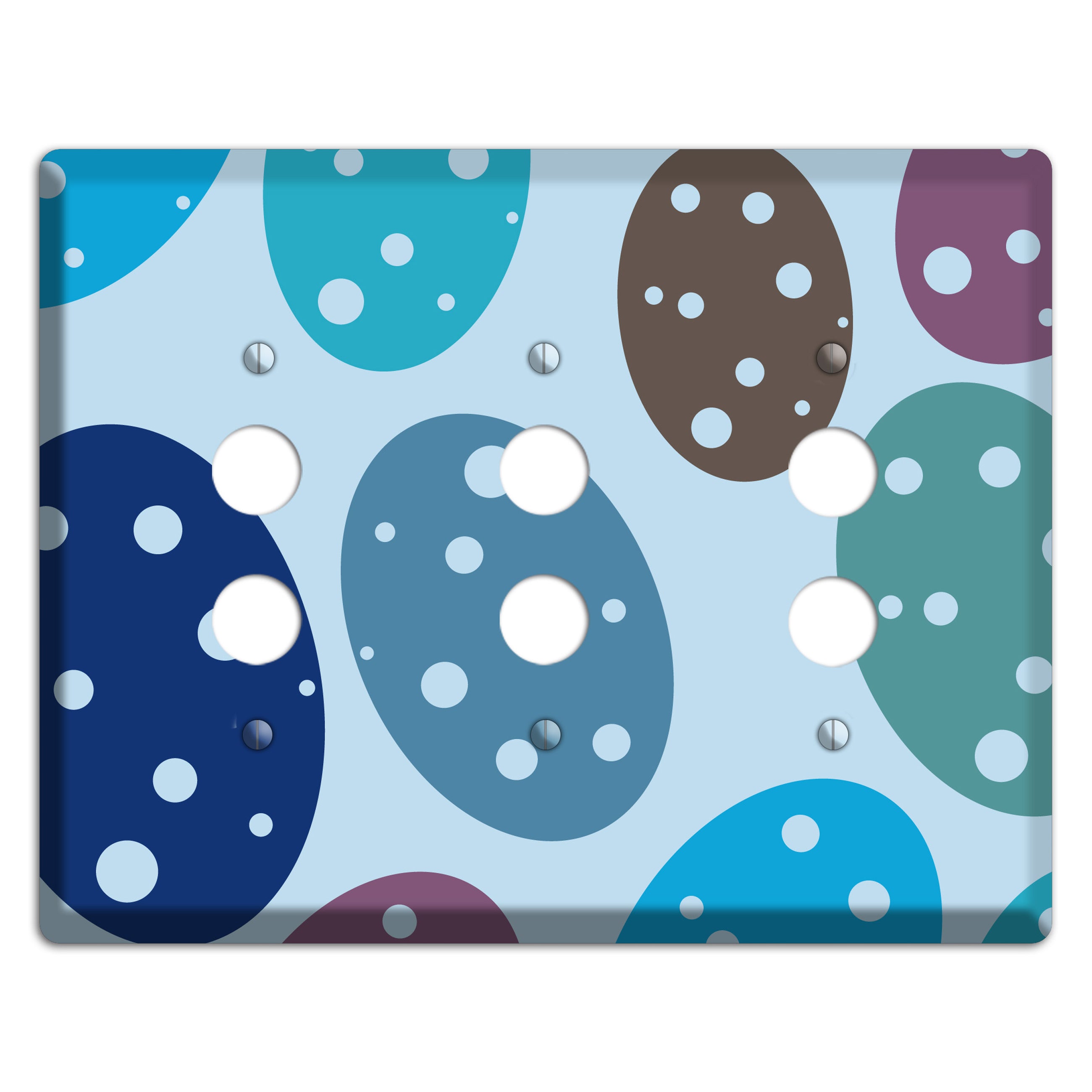 Blue Eggs 3 Pushbutton Wallplate
