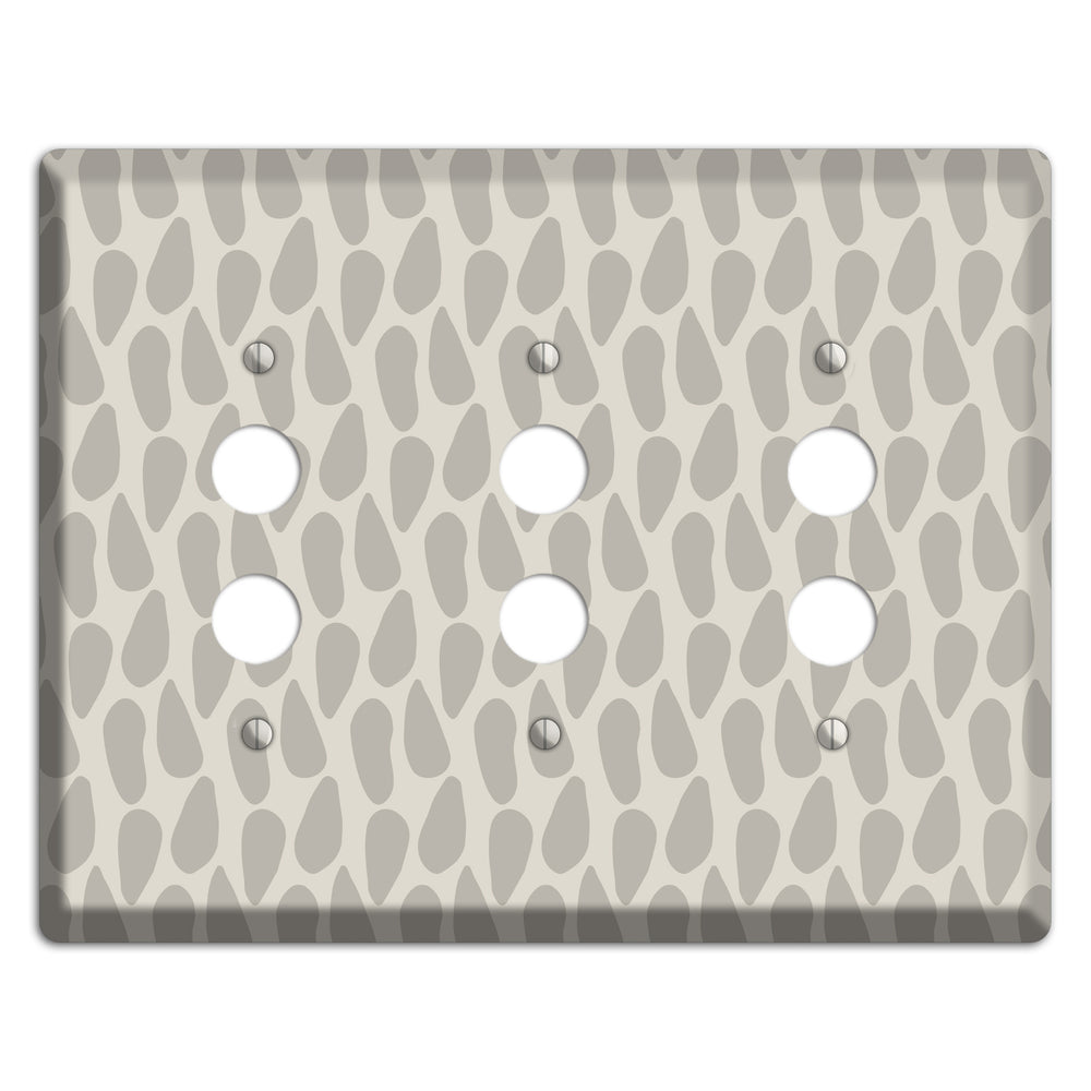 Simple Scandanavian Style DD 3 Pushbutton Wallplate