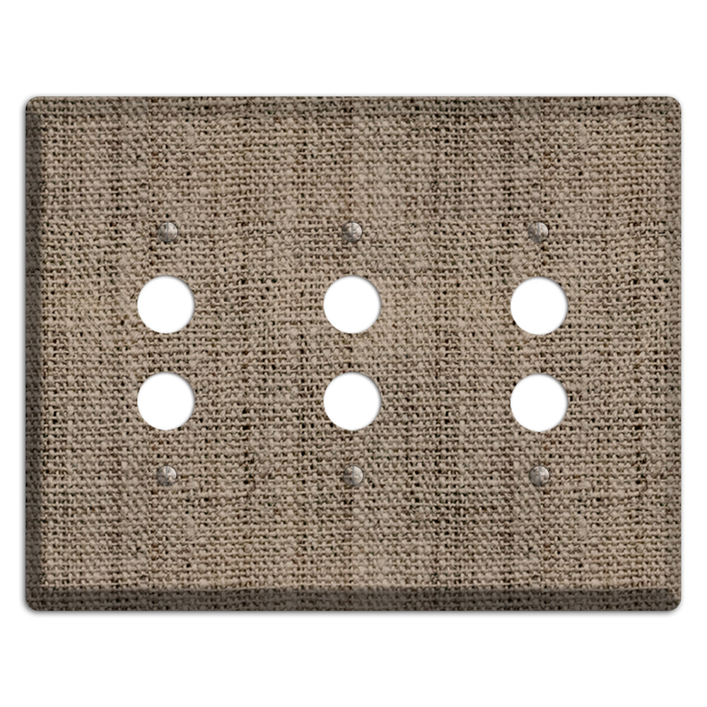 Sand Dune Burlap 3 Pushbutton Wallplate
