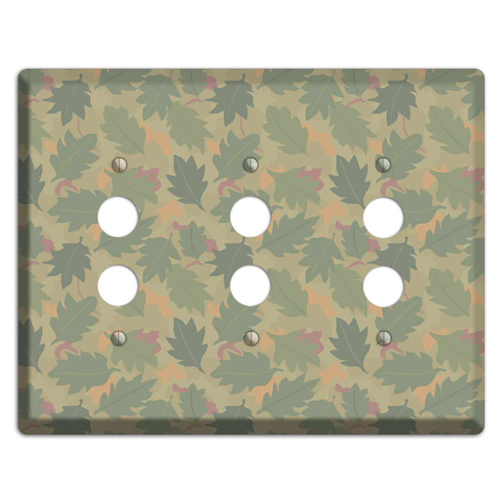 Wine Leaf Camo 3 Pushbutton Wallplate