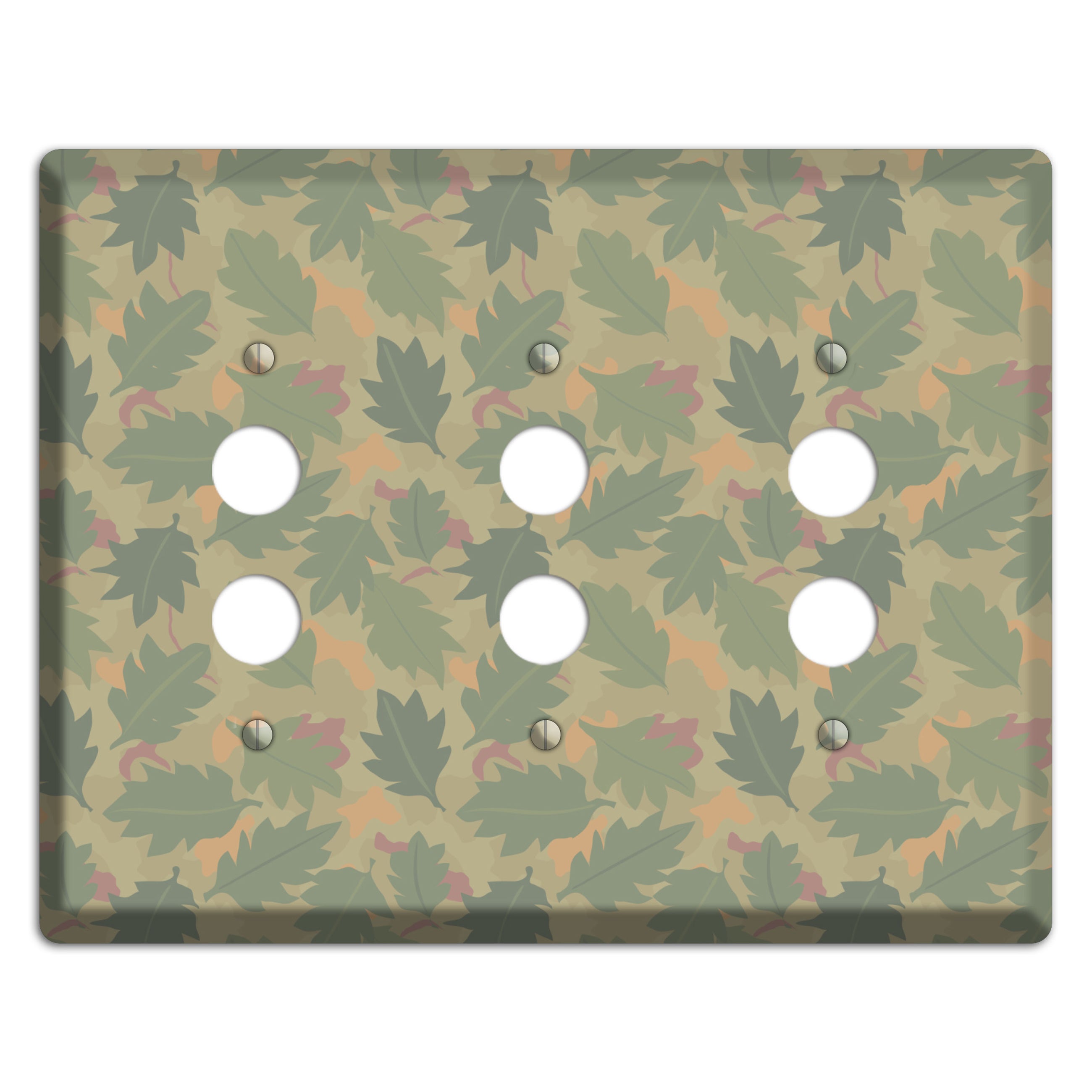 Wine Leaf Camo 3 Pushbutton Wallplate