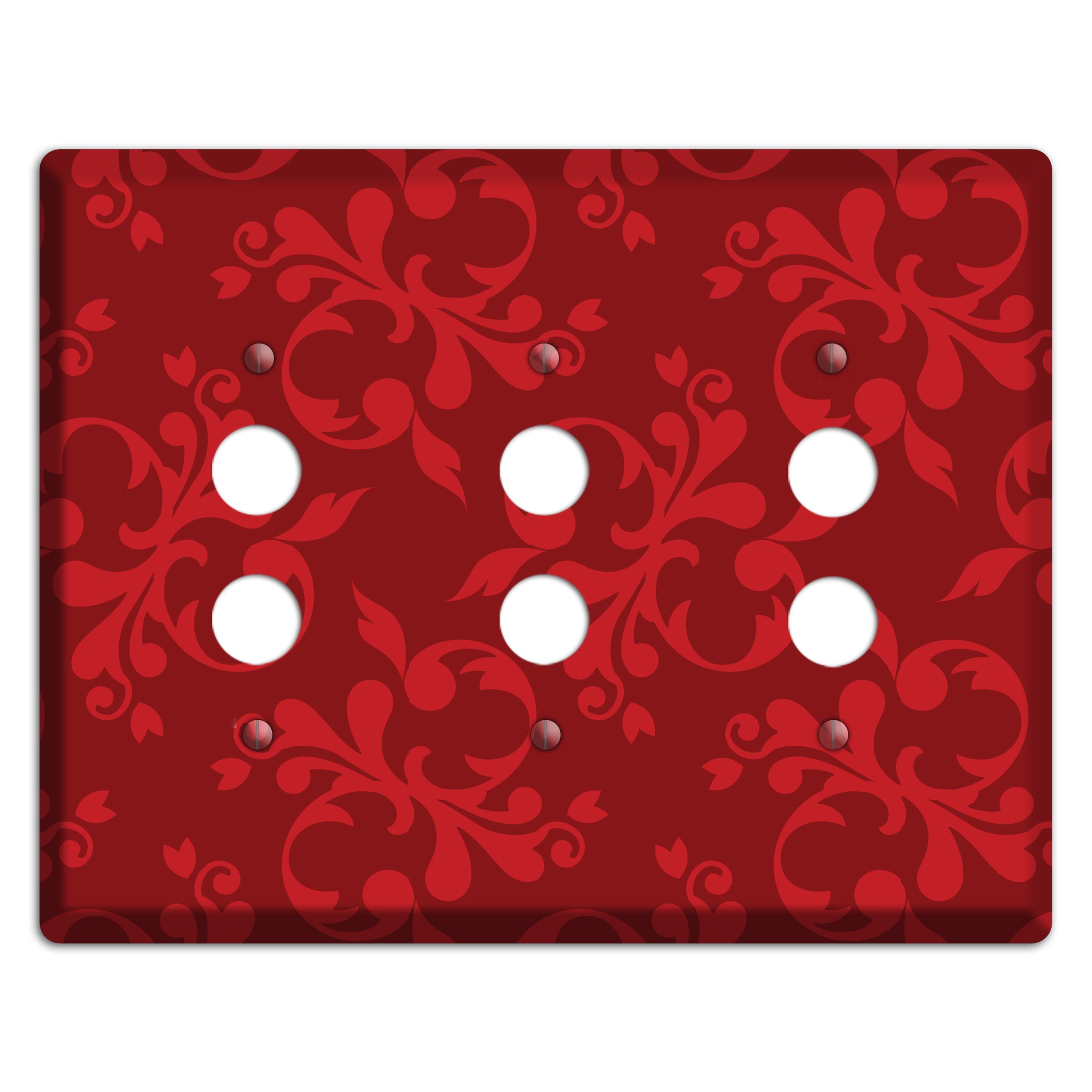 Red Victorian Toile 3 Pushbutton Wallplate