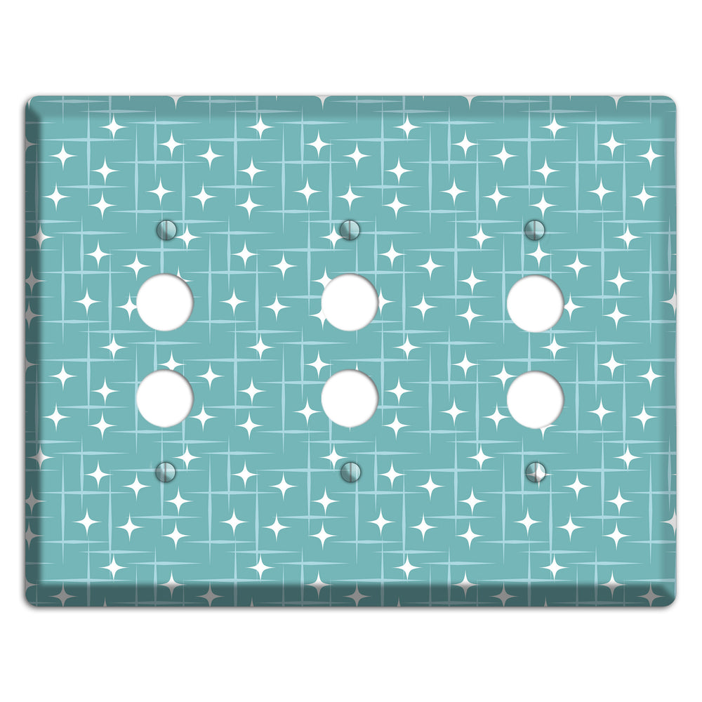 Blue Star Burst 3 Pushbutton Wallplate