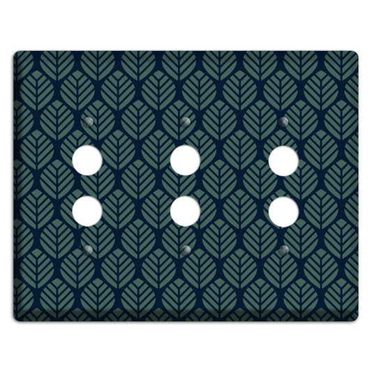 Leaves Style T 3 Pushbutton Wallplate