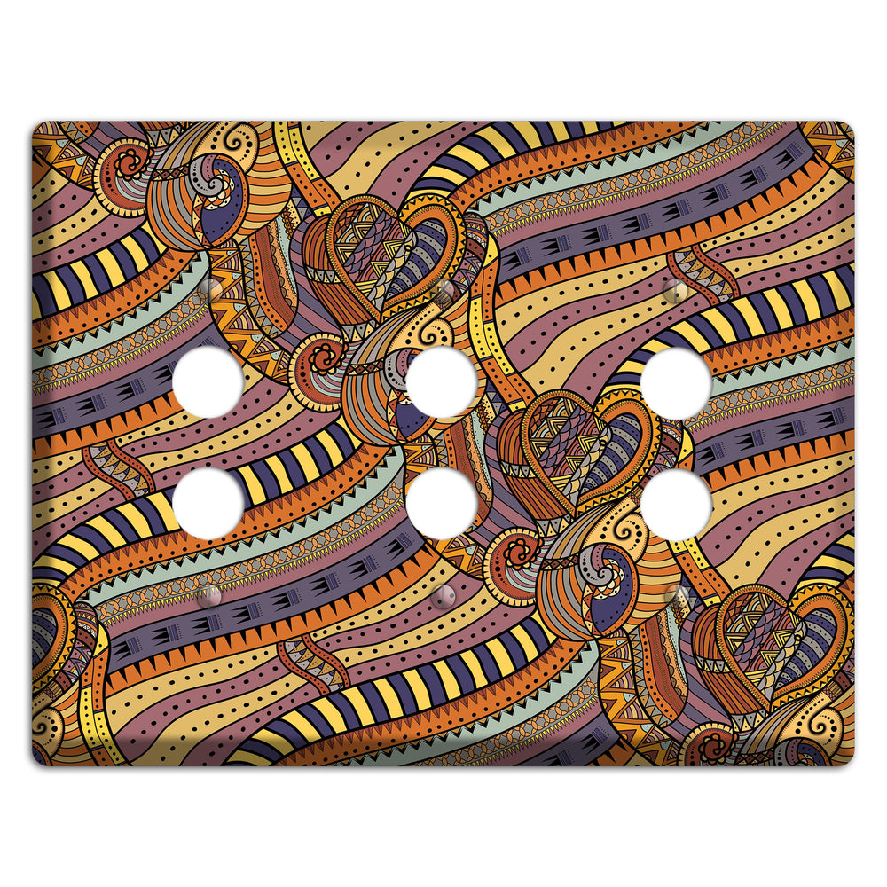 Retro Flourish 7 3 Pushbutton Wallplate