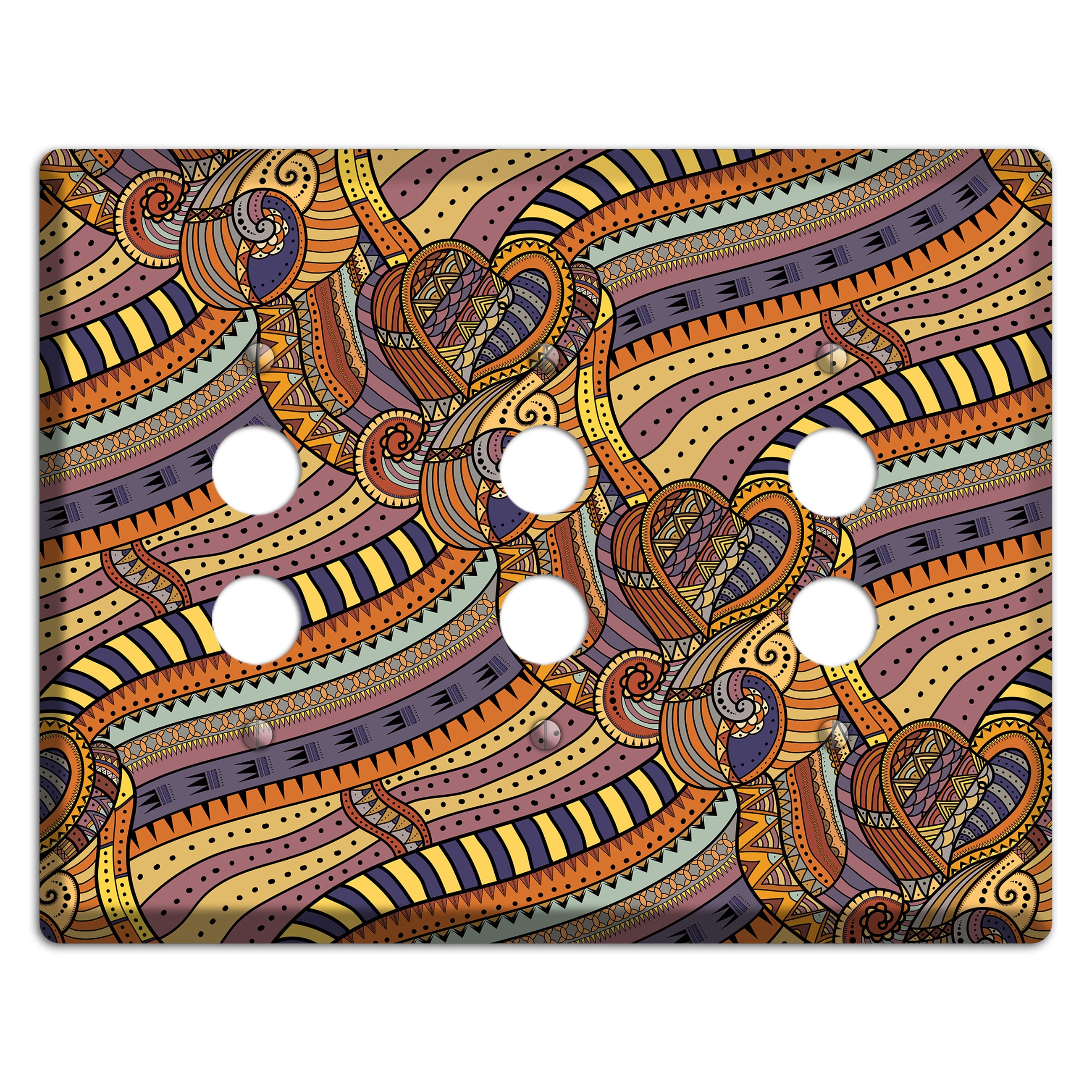 Retro Flourish 7 3 Pushbutton Wallplate