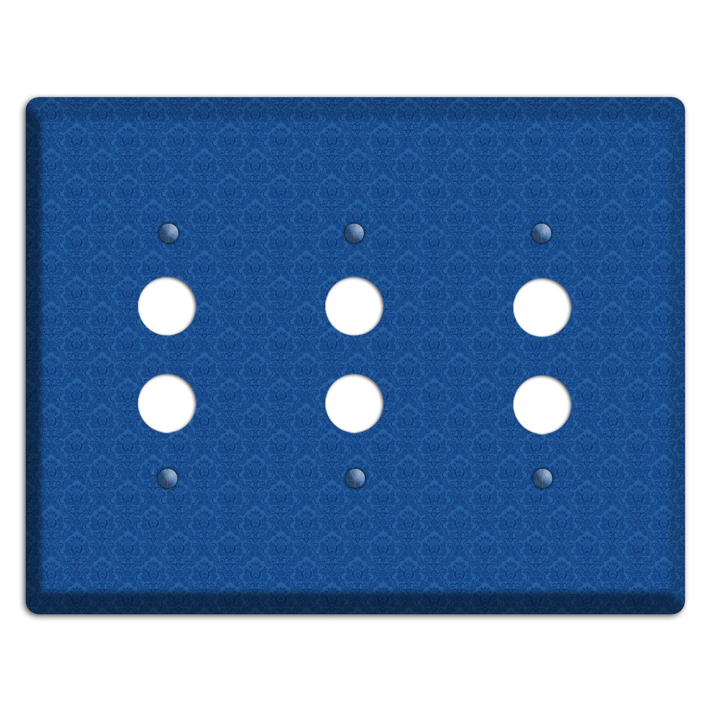 Blue Cartouche 3 Pushbutton Wallplate