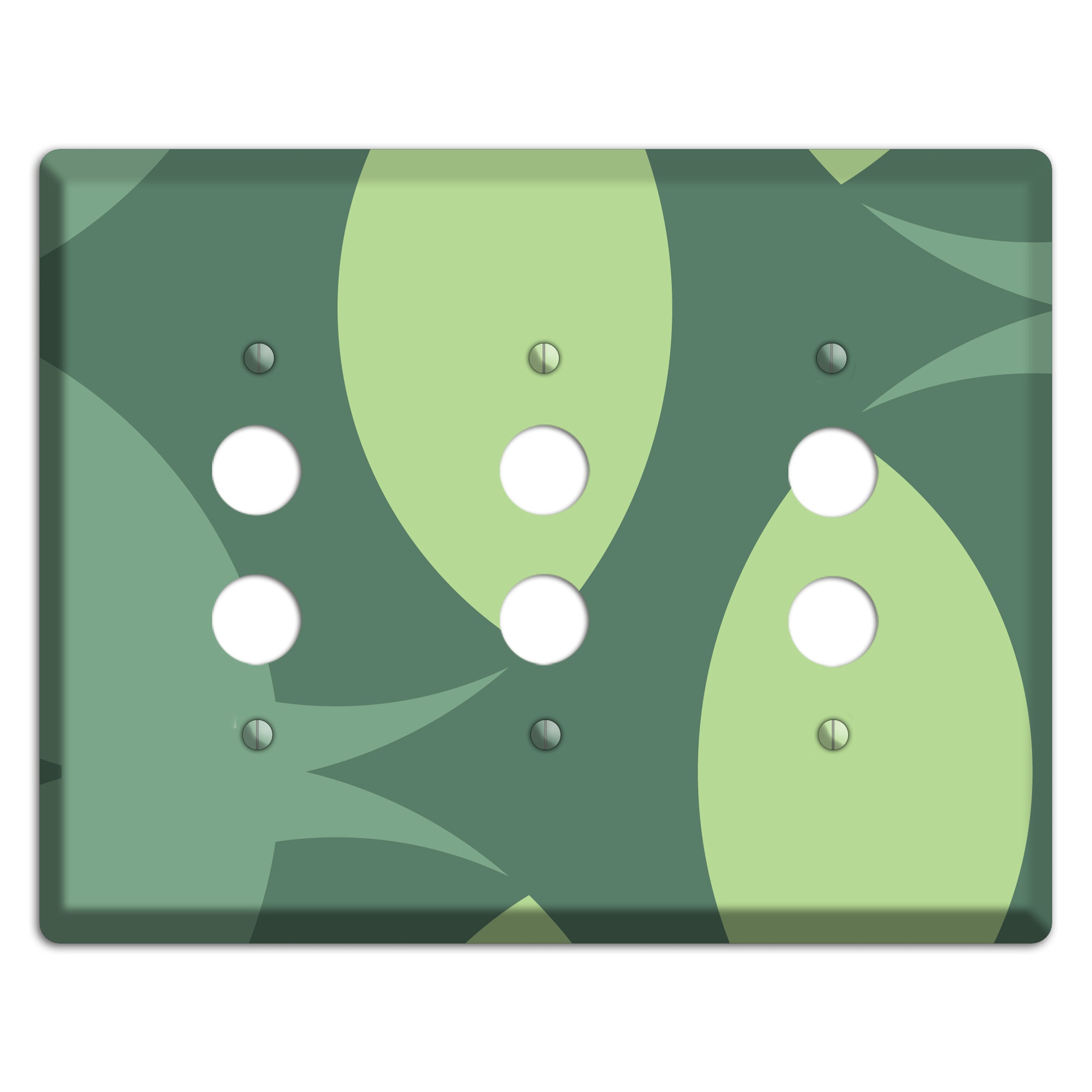 Green Abstract 3 Pushbutton Wallplate