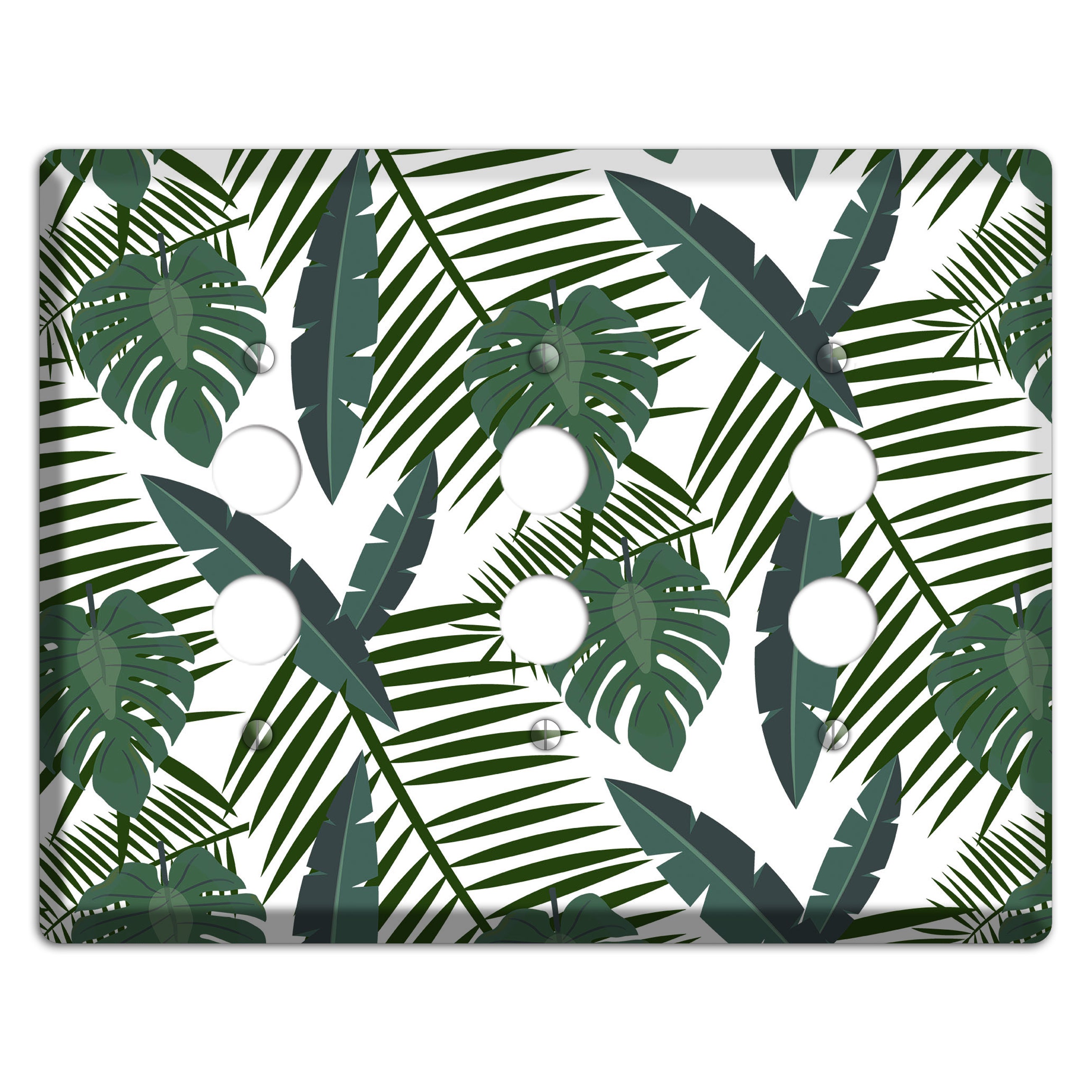Leaves Style FF 3 Pushbutton Wallplate