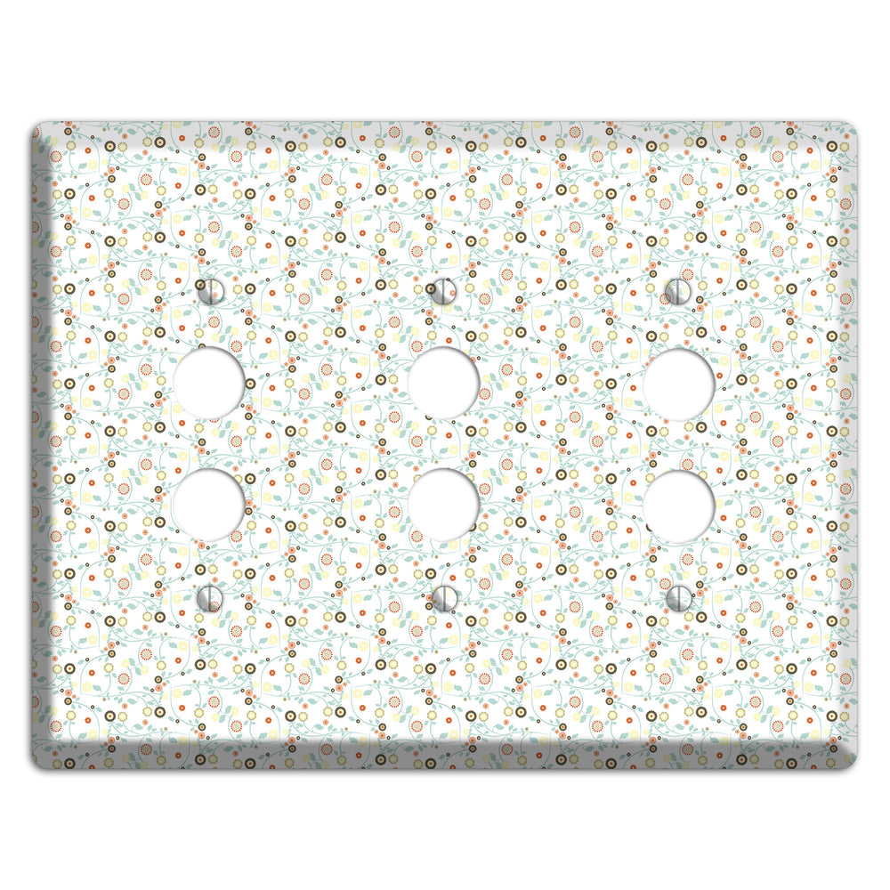 Small Cute Flowers 3 Pushbutton Wallplate