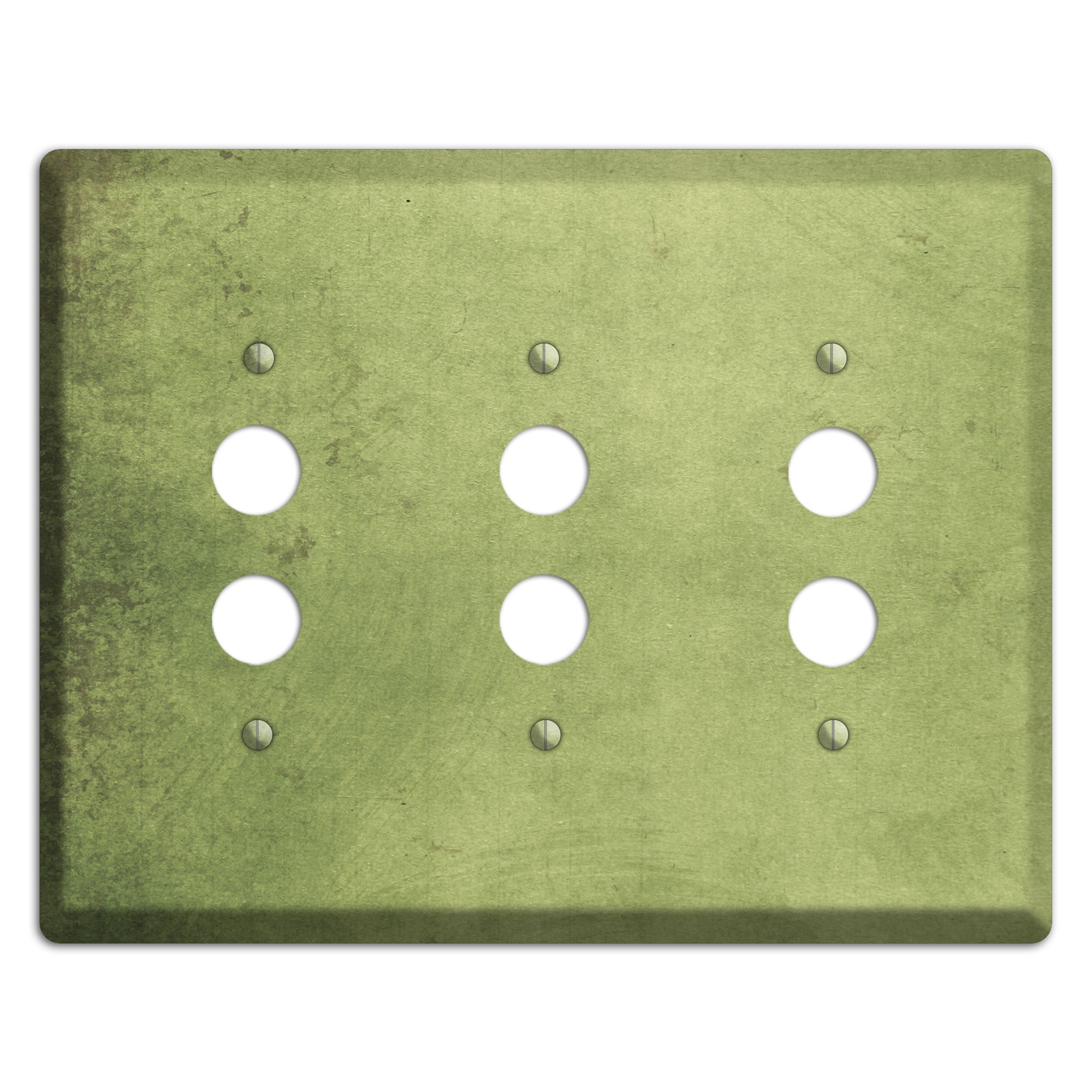 Green Smoke Vintage Grunge 3 Pushbutton Wallplate