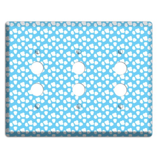 Blue Small Clouds 3 Pushbutton Wallplate