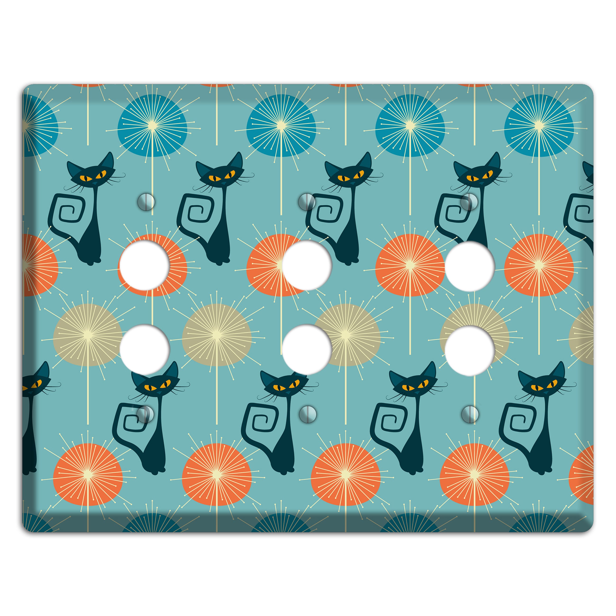 Atomic Burst Kitties 3 Pushbutton Wallplate